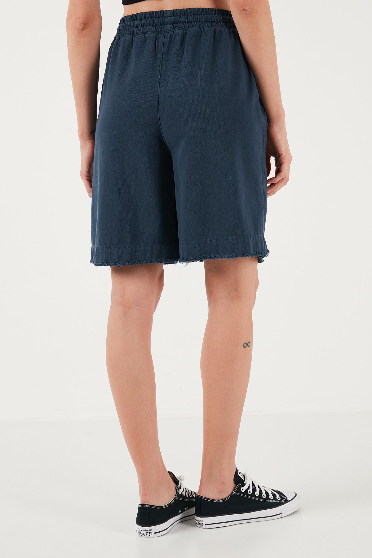 Lela-Cotton Standard Fit Normal Waist Tie Pocket Shorts Shorts 668Yp5326 6