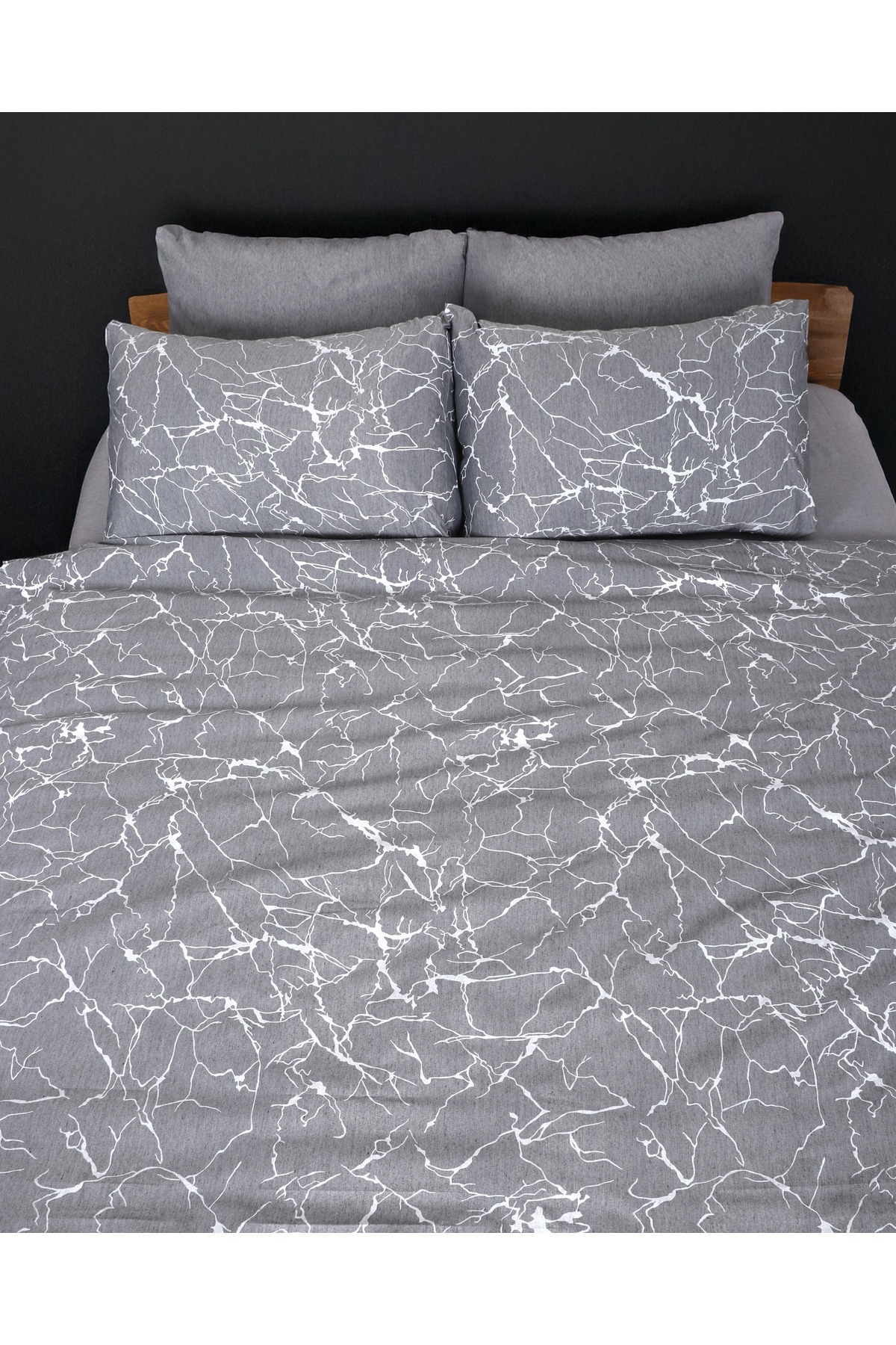 ÇIQRIK HOME-Single Ranforce Duvet Cover Set with Elastic Sheets - Stripe Pattern 2