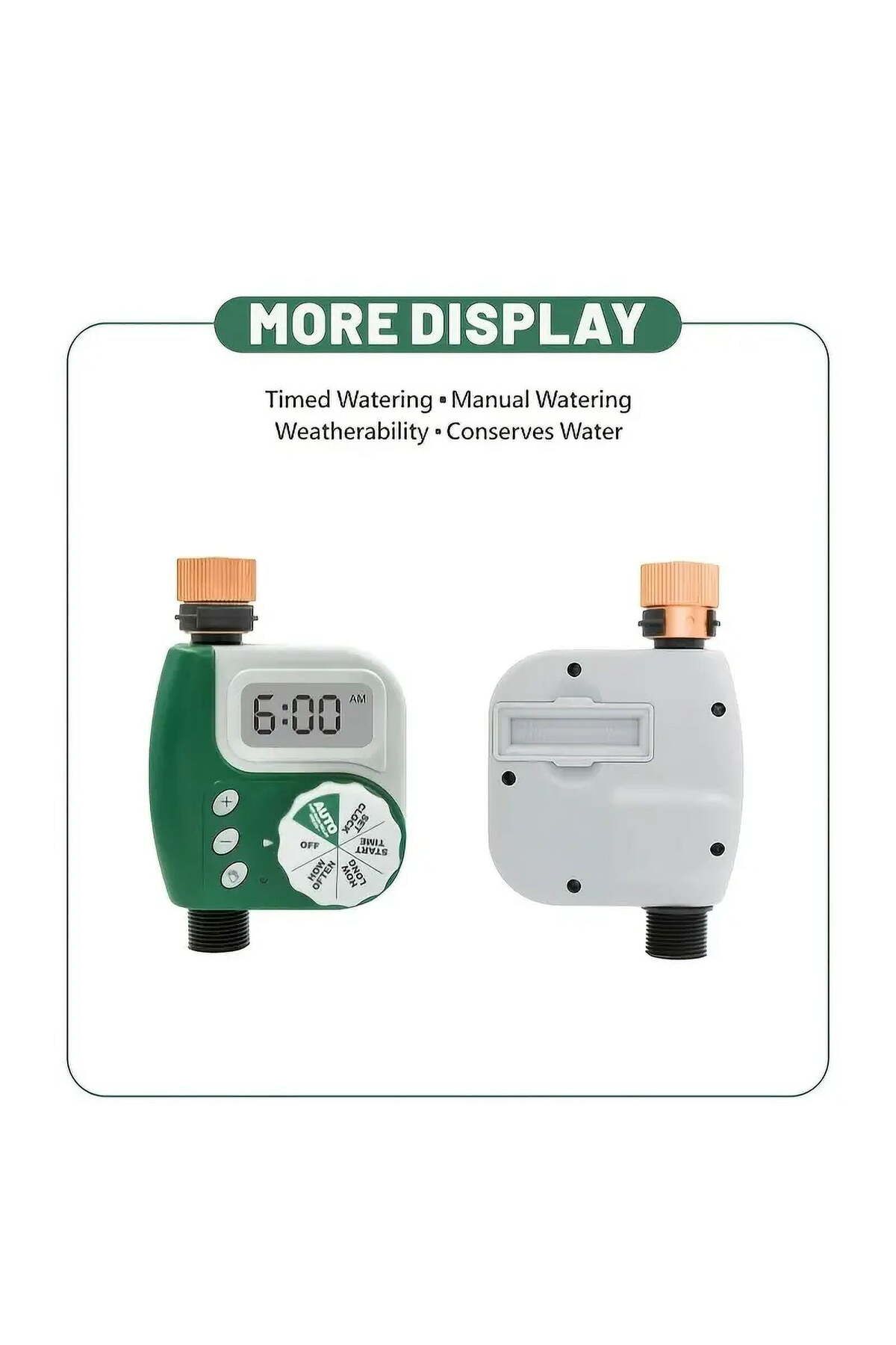 fulina-Portable Prinkler Timer, large Digital display, Rain Delay, interval programming, for save water 4