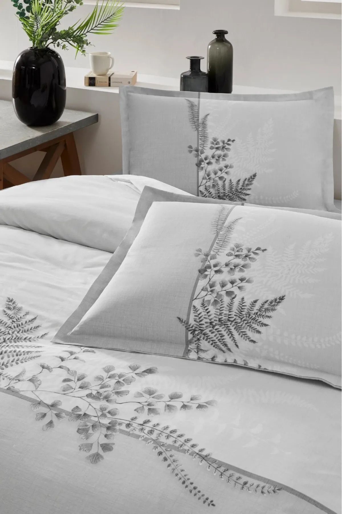 Özdilek-Gray Focus Personality Duvet Cover Set - Özdilek Helecho 3