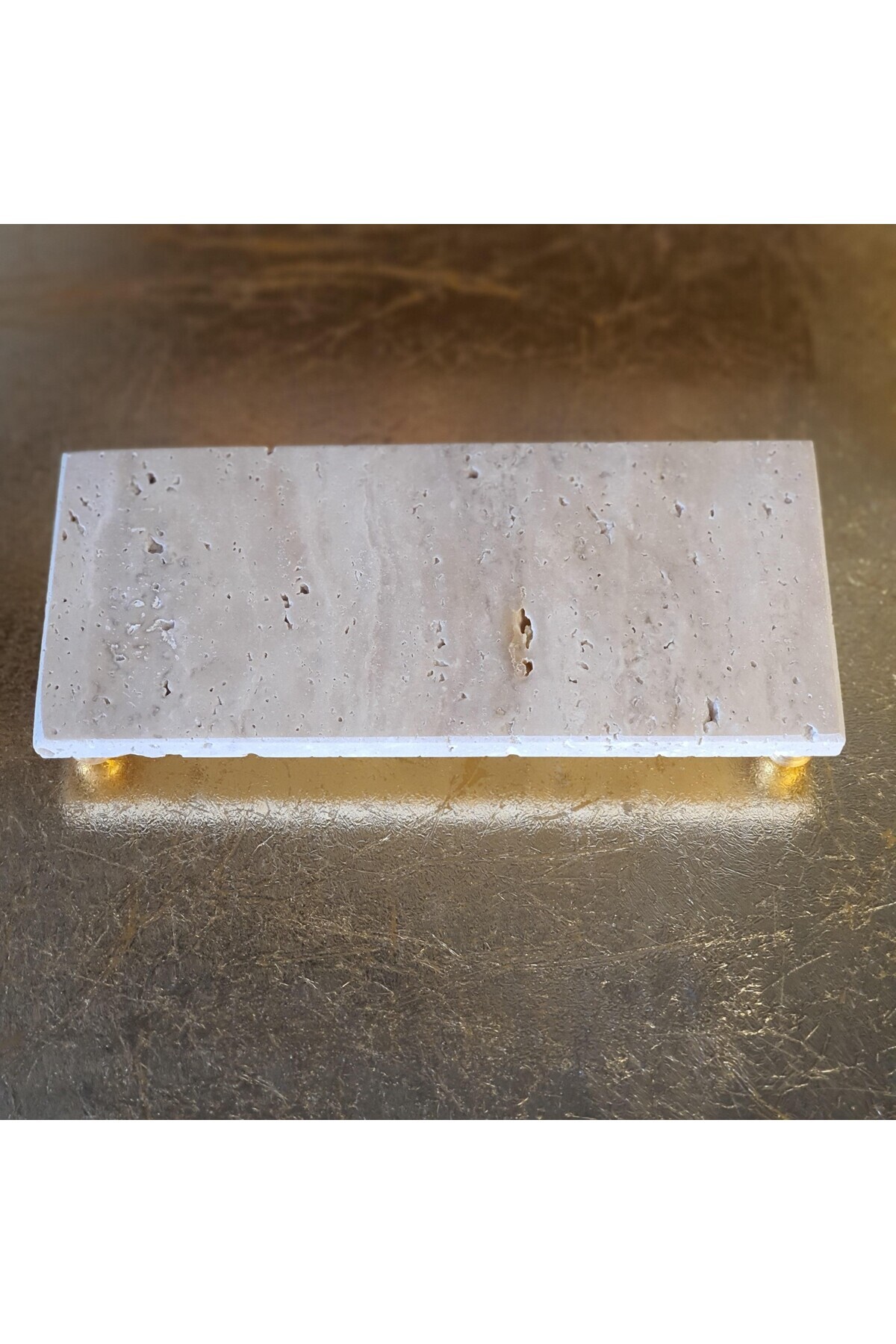 Le Atölye-Travis Travertine 3-Piece Presentation Set with Gold Legs 6