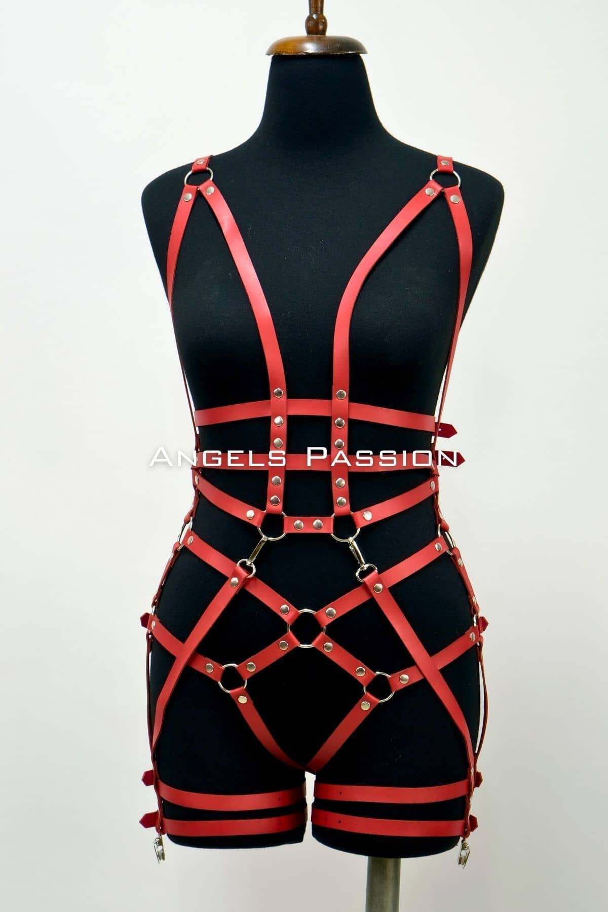Mulvix Mulvxbrf Brf02 Deri Body Harness, Deri Dansçı Kostüm, Pole Dans Kostüm - 502 (Mulvix)