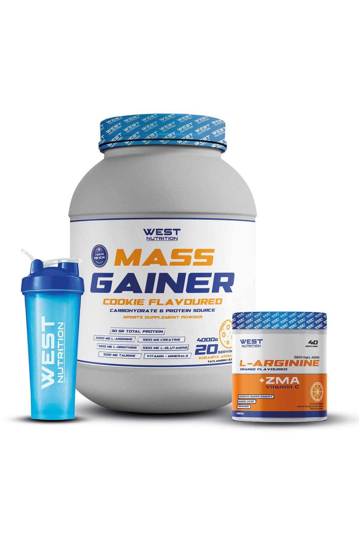 West Nutrition Mass Gainer 4000 gr L-Arjinin ZMA Paketi