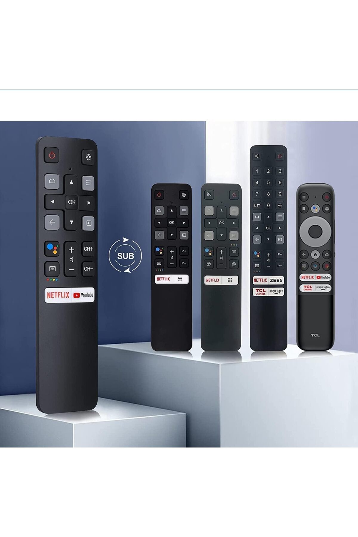 AWH-OEM Replacement Remote for TCL TV RC802V FNR1, Netflix&YouTube Keys, Fits 32S6500A 65P8S 55P8S 4