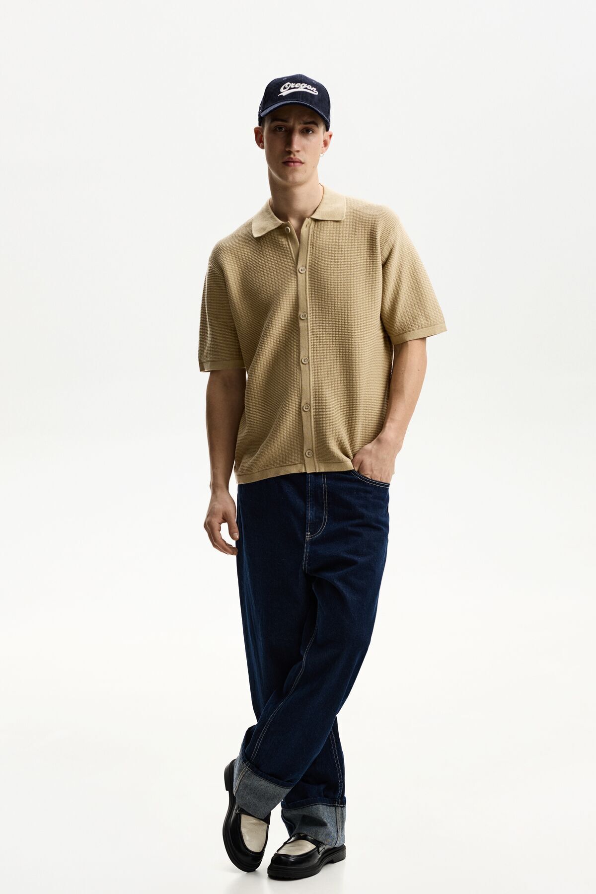 Bershka-قميص رمضاني بأكمام قصيرة ومزخرف 5