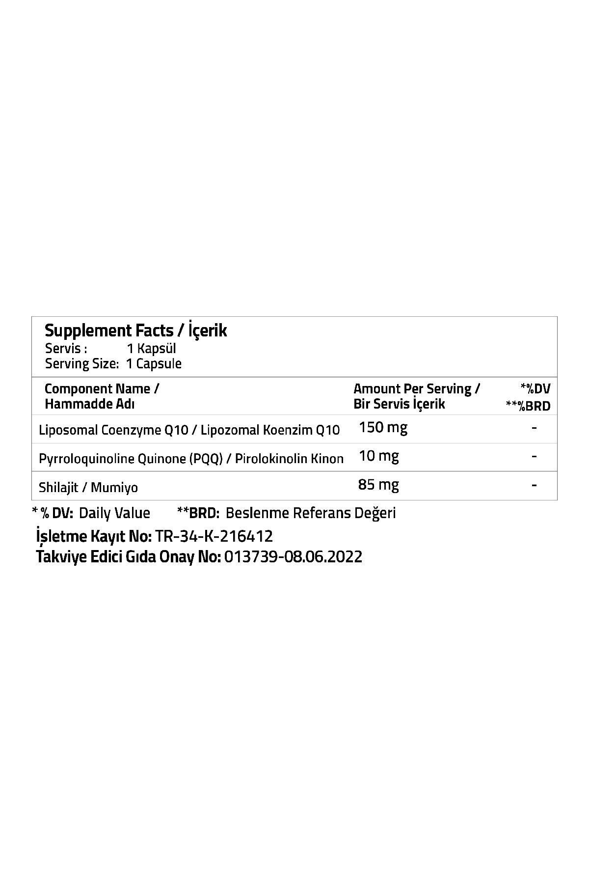 Validus-Liposomal Coenzyme Q10 150 Mg + Pqq + Shilajit 30 Capsules 3