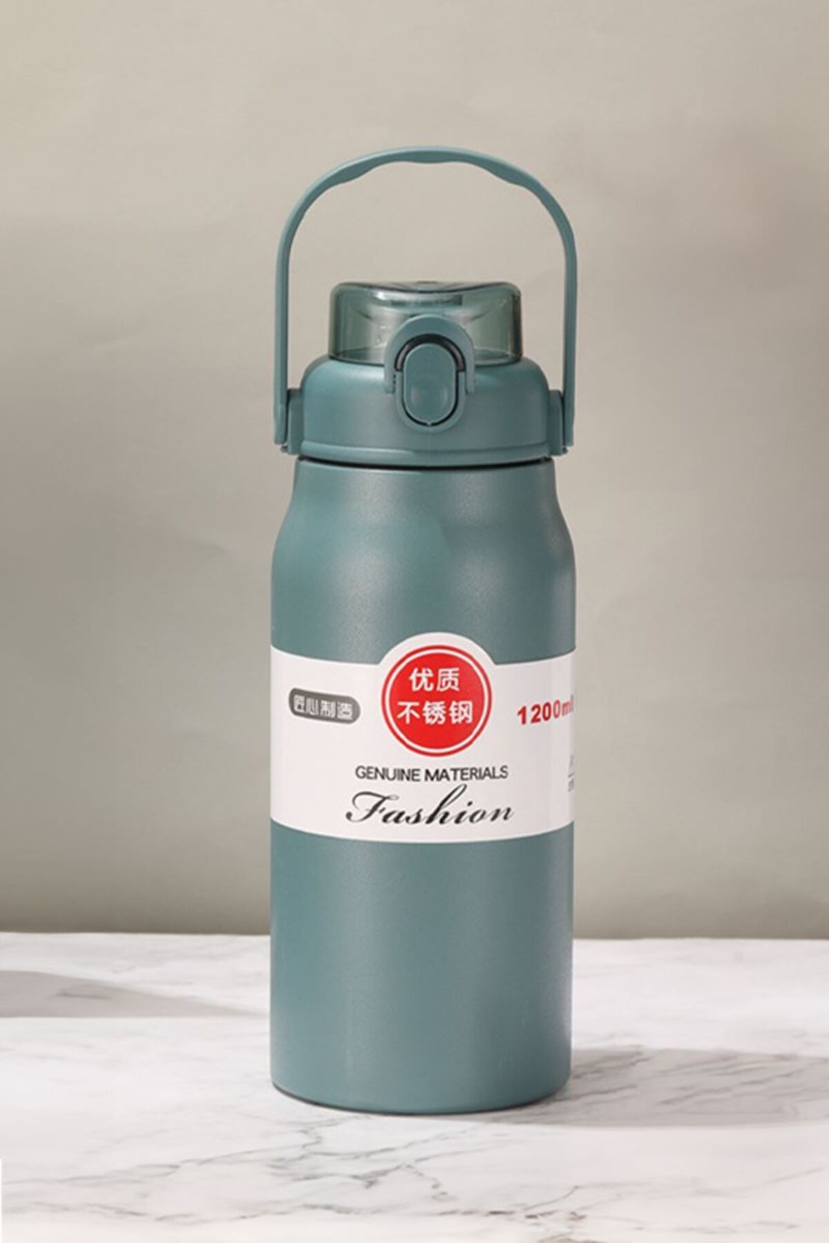 Weather Forecast-Blue 316 L Steel 1000 ml Water Bottle with Straw and Handle - Cin912Mv 2