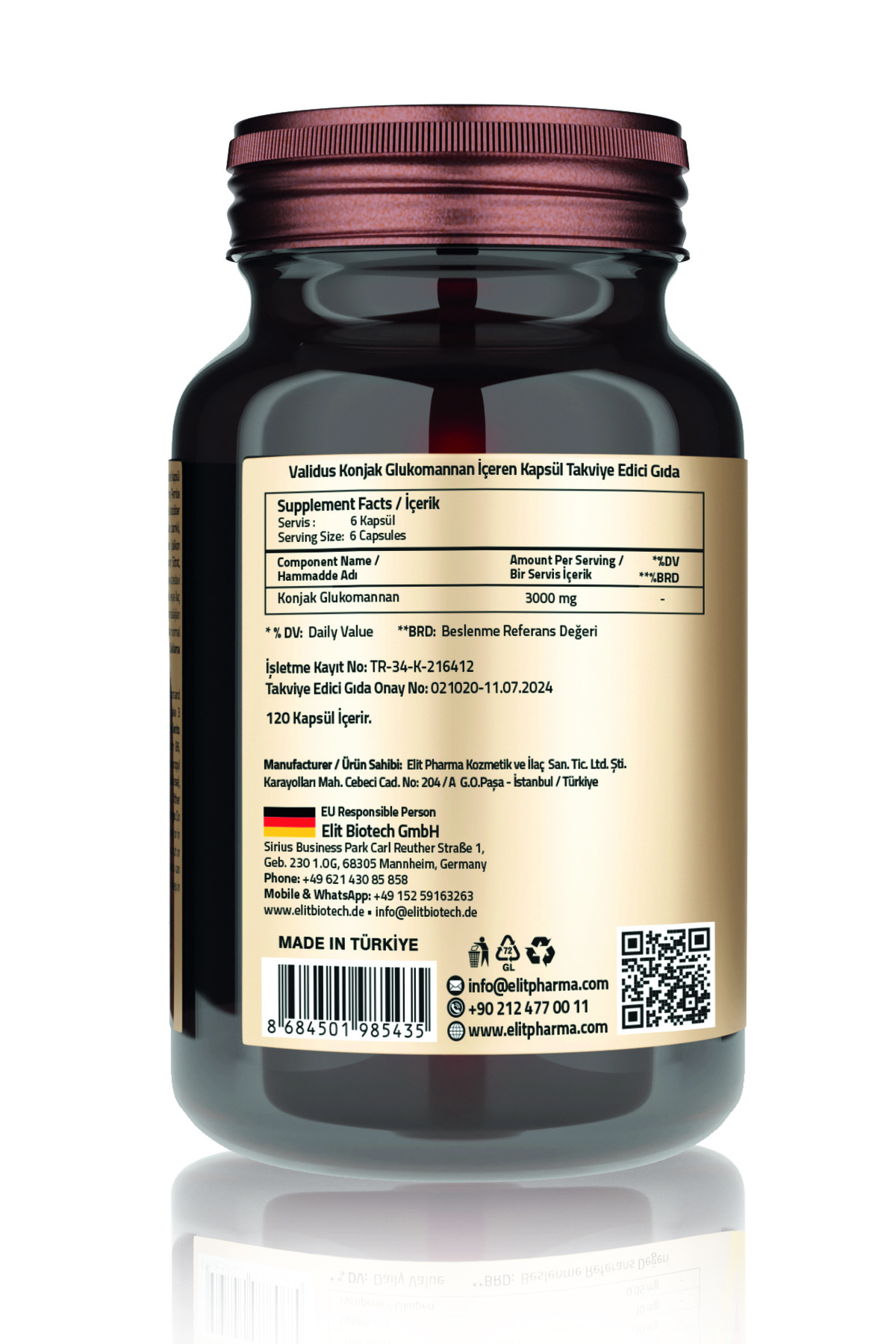 Validus-3000 Mg Glucomannan 120 Caps 2