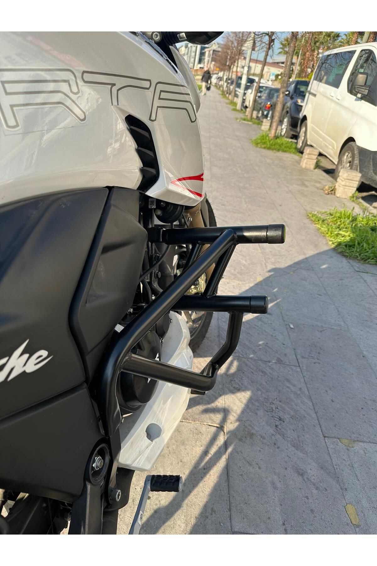 Hamza Motors Tvs RTR200 uyumlu Ön koruma demiri(Siyah)