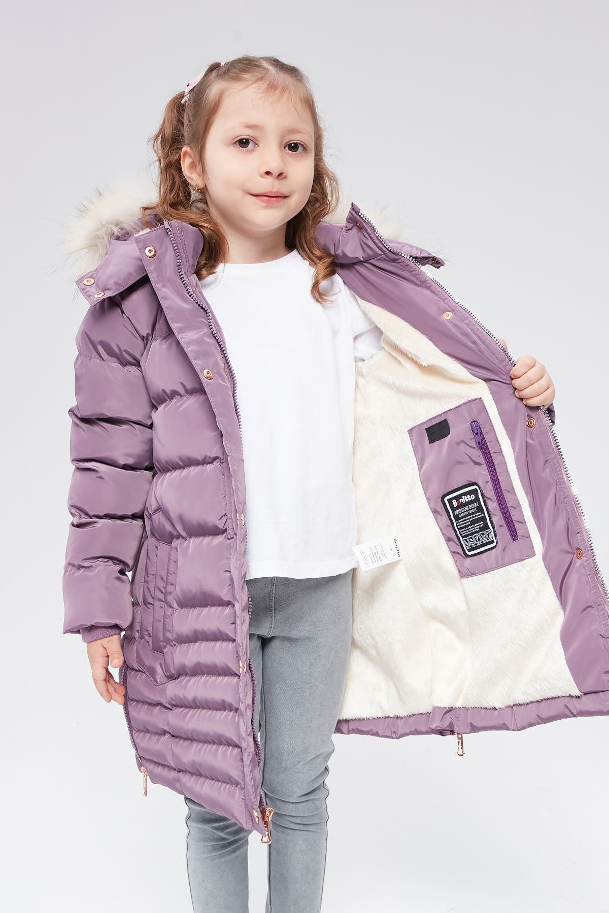 Benittokids Benittokids Kız Çocuk Natürel Kürklü Kaban 51301 fotoğrafı 2 (önizleme)