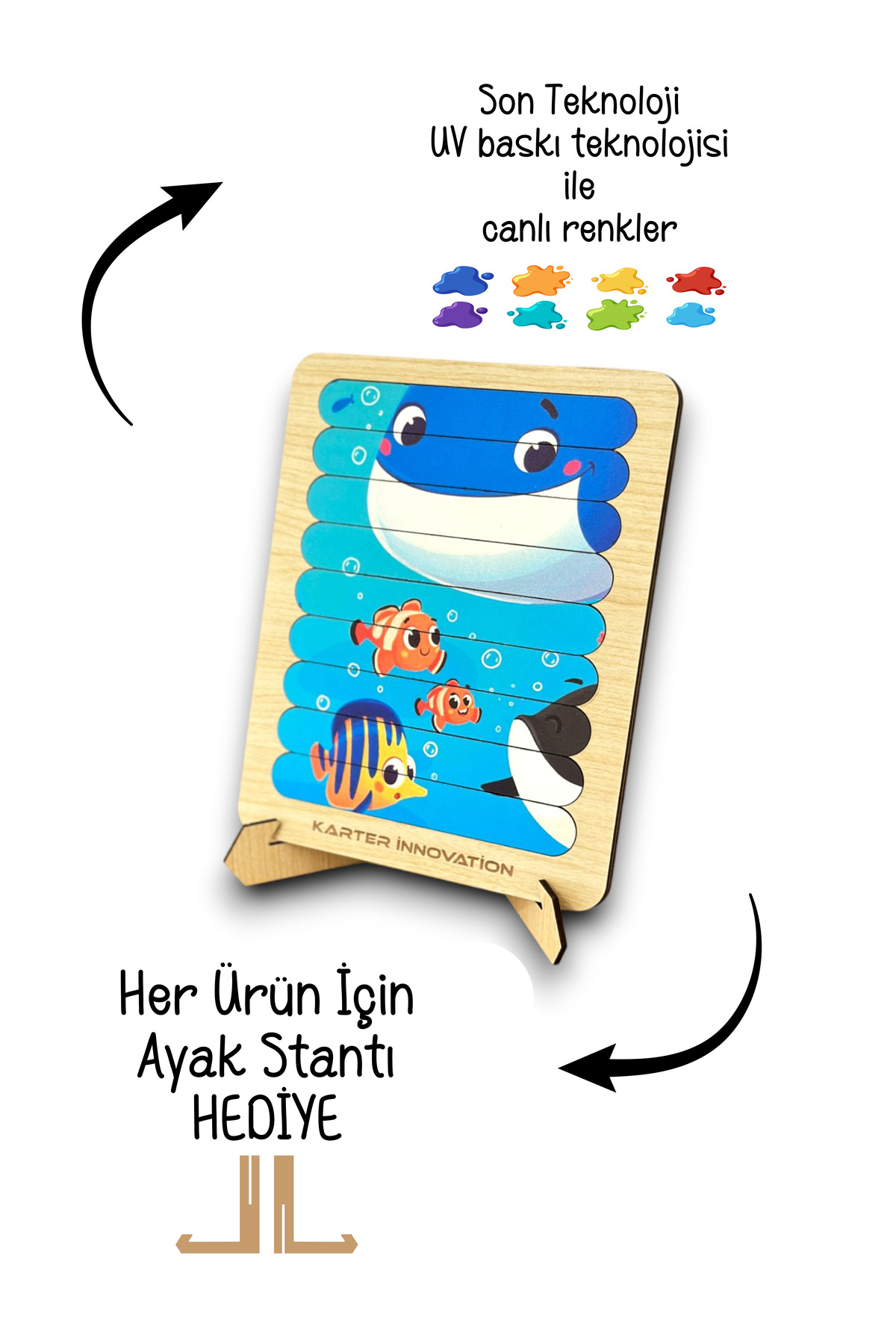 Karter İnovasyon Cubuk Puzzle, 10lu Set Puzzle, Hayvan Puzzle, Montesorri Puzzle, Hayvan Yapboz, 10lu Yapboz fotoğrafı 6 (önizleme)