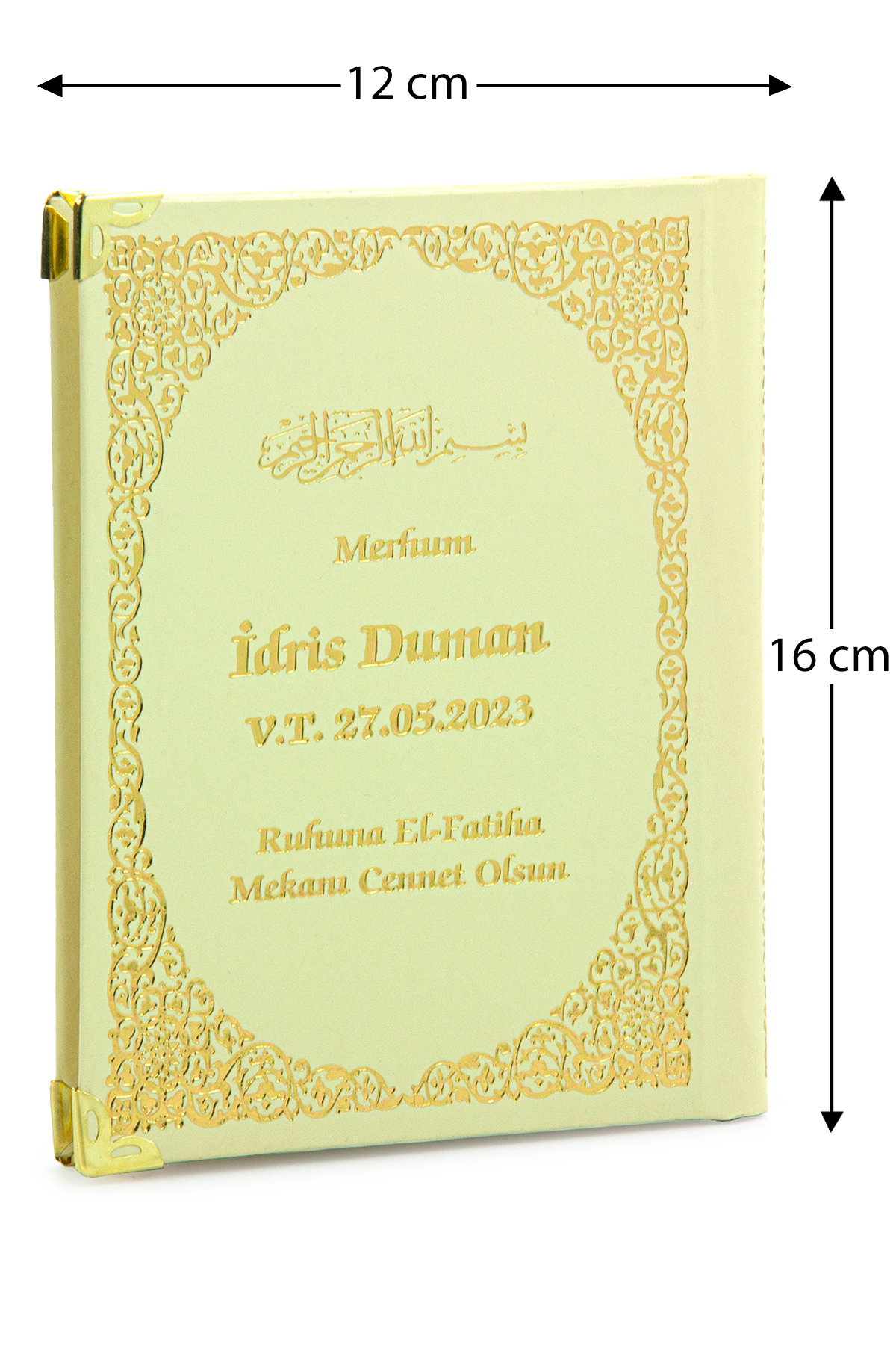 50 Pieces Name Printed Vav Patterned Gilded Leather Hardcover Bag Size Yasin Book Mevlüt Gift 128 Pcs