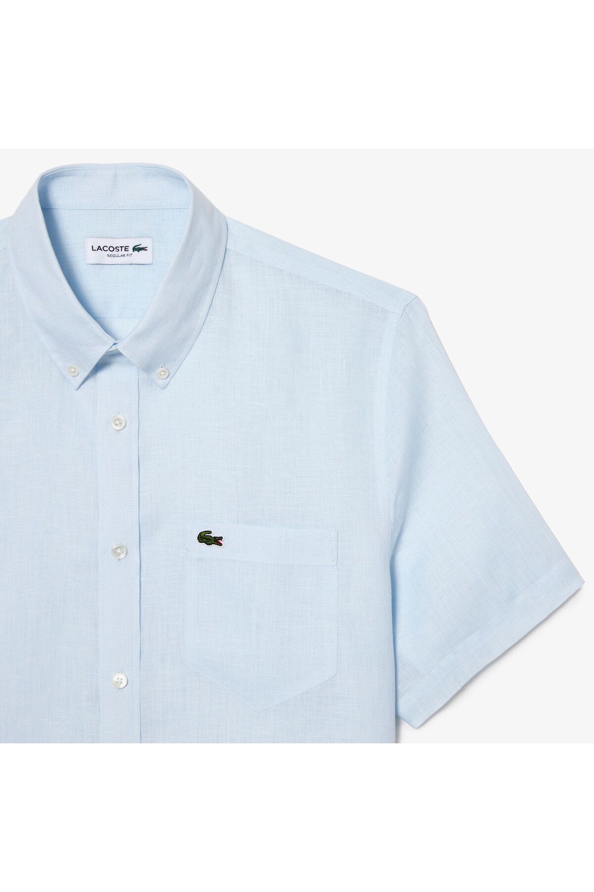 پیراهن / بلوز دکمه دار آبی مردانه مشکی متناسب با آستین کوتاه Lacoste