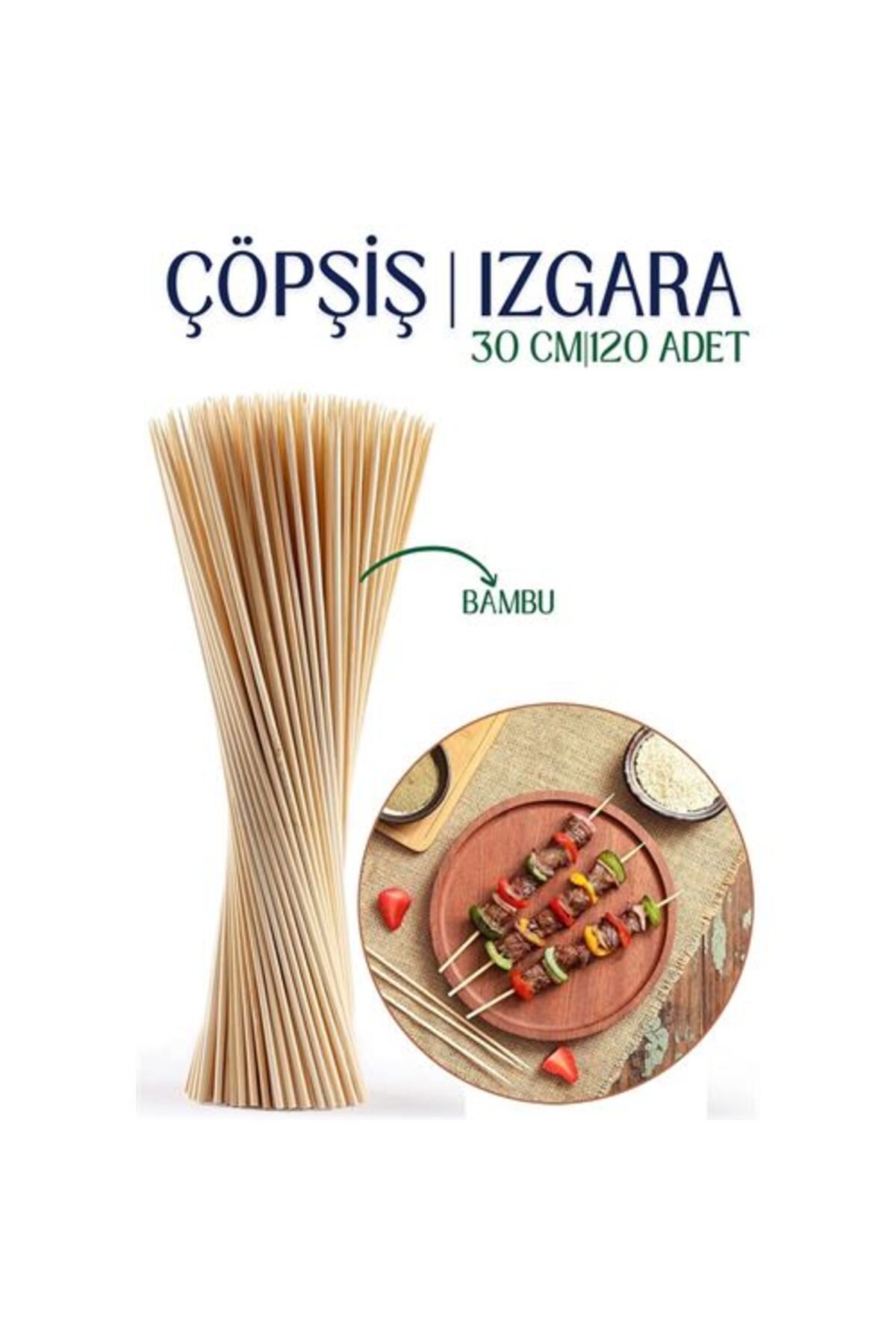 Genel Markalar Izgara Çöp Şiş Çubukları 30 Cm Bambu 120 Adet