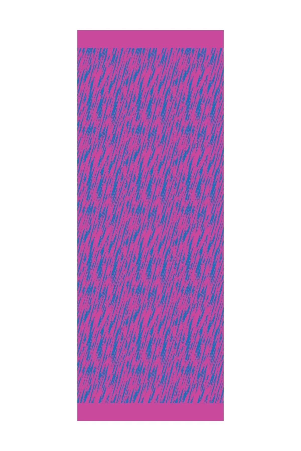 Mooncorn-Selis Pattern Double Sided Shawl Petrol Blue-Fuchsia 5