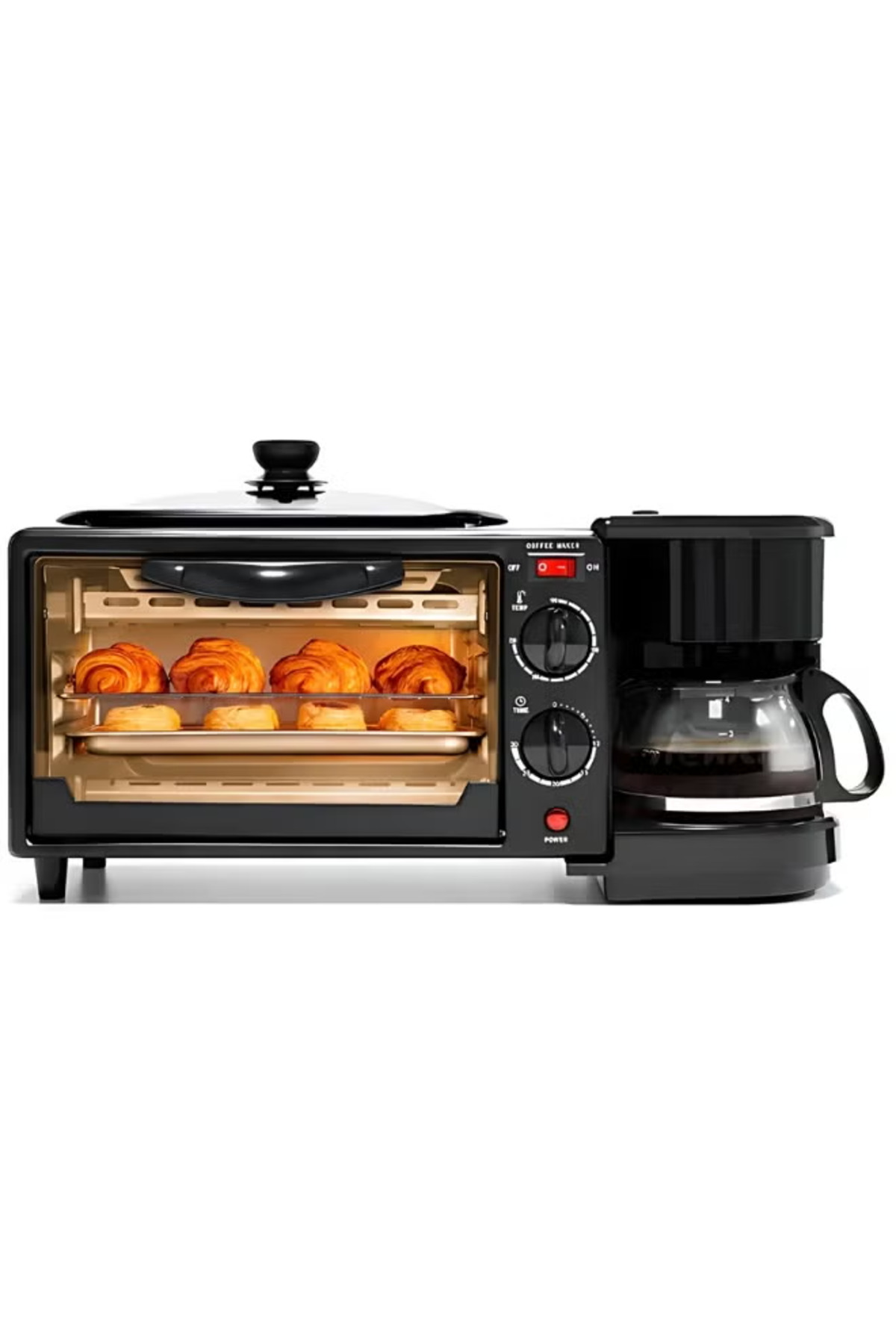 مجموعة تحضير الإفطار متعددة الوظائف 3 في 1 مع مقلا...