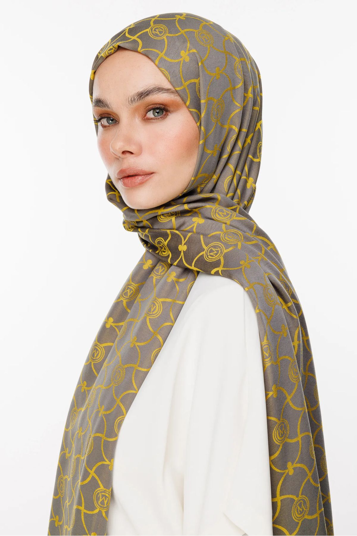 Mooncorn-Marrakech Pattern Reversible Throw Blanket Dark Grey-Mustard 2