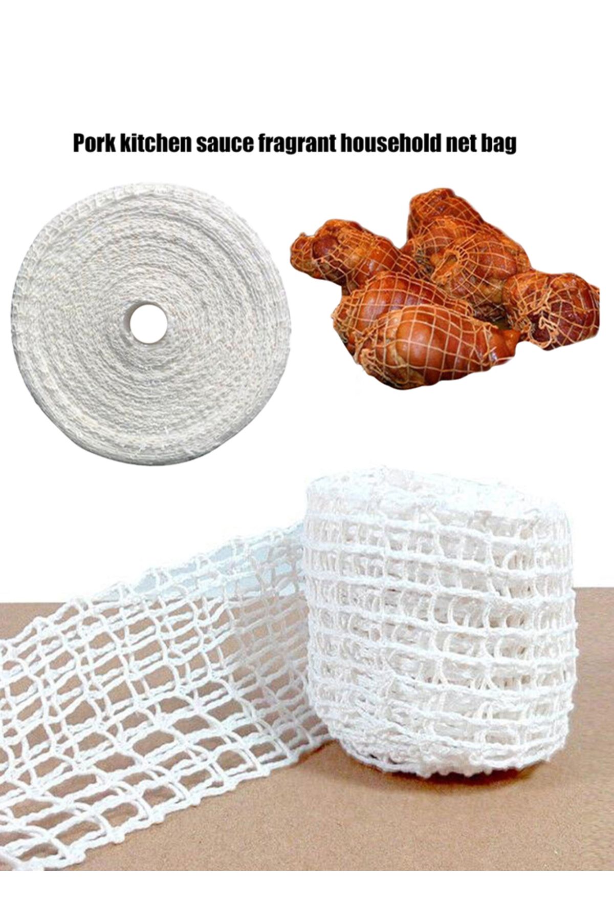 Choice-2m Meat Cotton Netting Roll Elastic Ham Sock Mesh Pork Butcher String Net Household Hot Dog Sausage 8