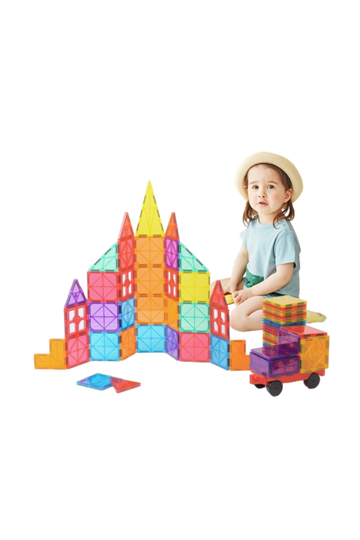 Choice-78pcs 3D transparent magnetic block game, inspired by creative blocks beyond imagination, Christmas 2