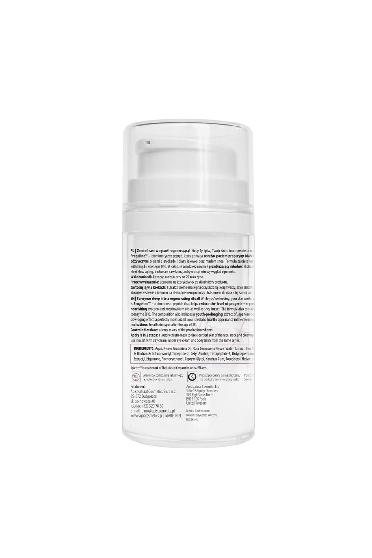 APIS-- AGELESS BEAUTY WITH PROGELINE multi-tasking crema-mască de noapte cu progelină, 50 ml 2