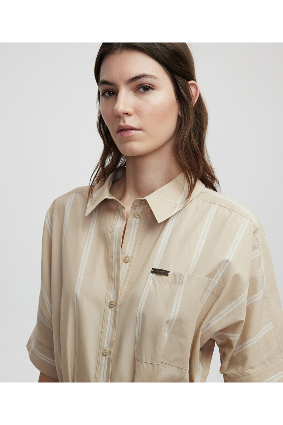 İpekyol  Çizgi desen poplin elbise - Görsel 2