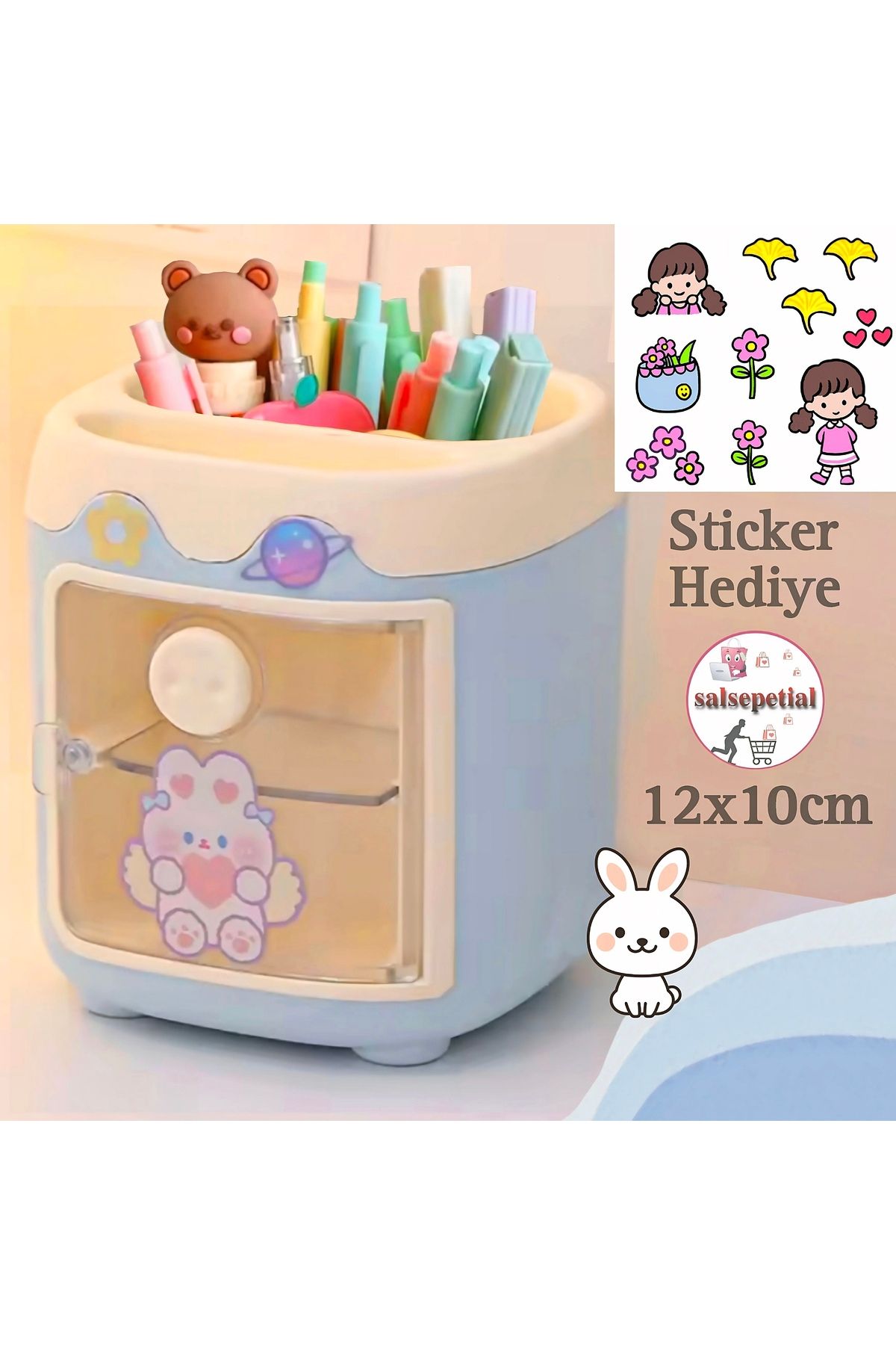 Kawaii Sevimli Kalem Kutusu Masaüstü Kalemlik Kawaii Kapaklı Kalem Kutusu Masa Üstü Organizer