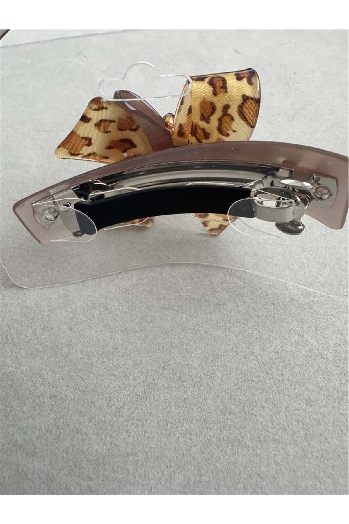 Pelin Aksesuar-Leopard Print Bow Automatic Buckle - 1 Model 2