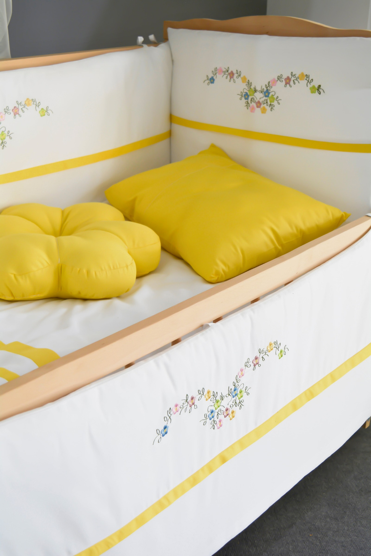 Kista Baby Bebek Uyku Seti Nevresim Takımı 60x120 Flower Sarı fotoğrafı 2 (önizleme)