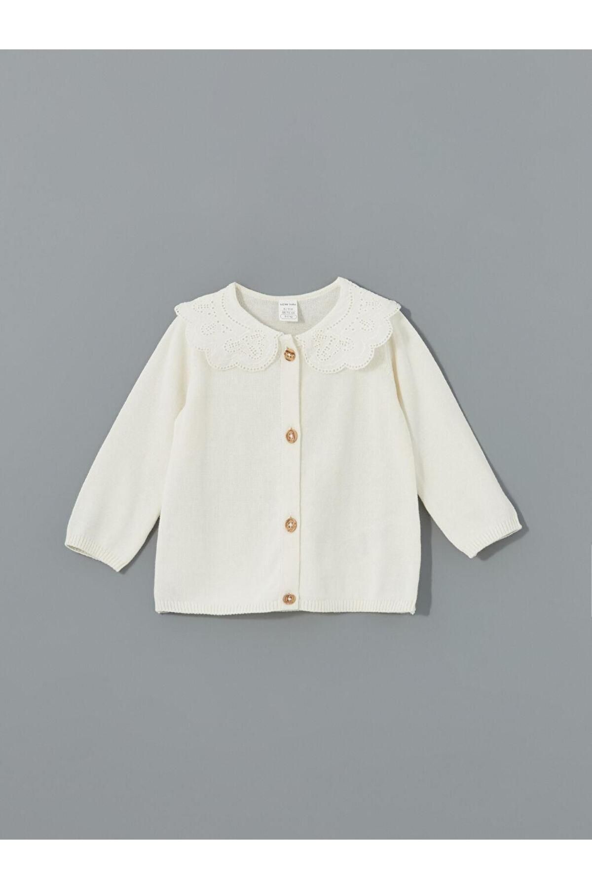 LC Waikiki Baby Girl Strickjacke Mit Durchbrochenem Kragen für Mädchen - 6–9 Monate