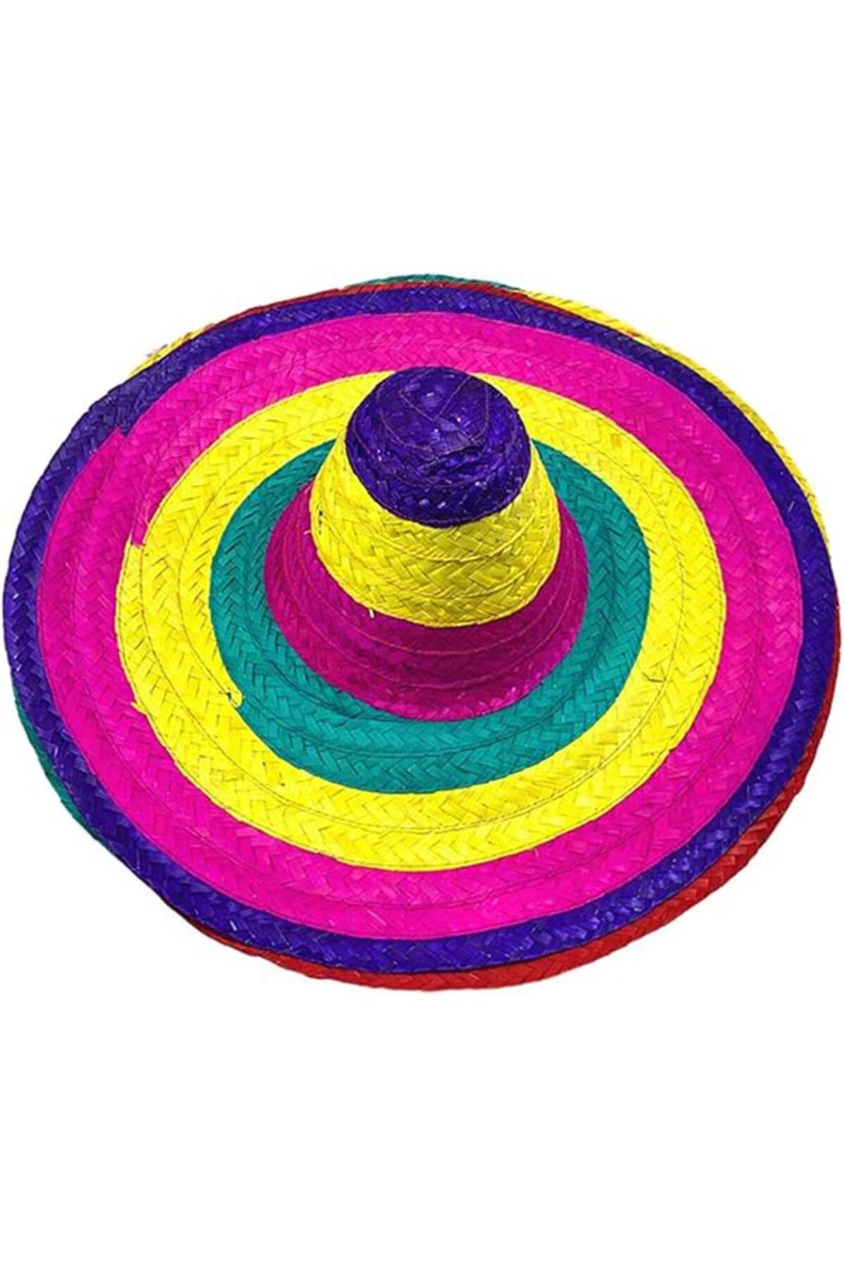 نسی‌ورلد سَمبرِرو کلاه مکزیکی رنگارنگ بافتنی از کاه، سایز بزرگسال