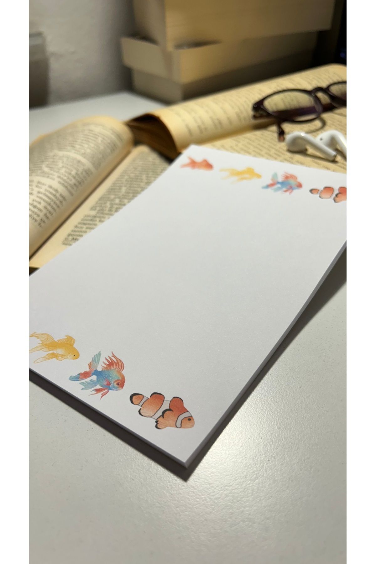 Handeto Kraft-دفتر ملاحظات على شكل سمكة، دفتر ملاحظات مع غراء، دفتر ملاحظات مقاس A5، دفتر ملاحظات غير مبطن 5