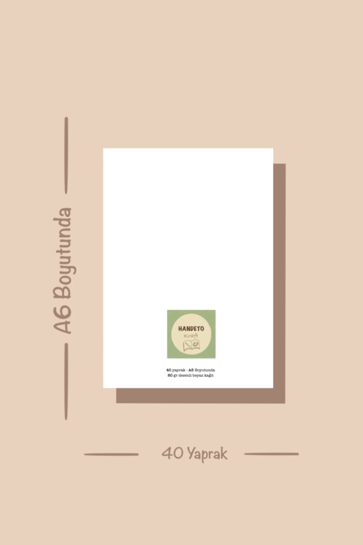Handeto Kraft-Cat Themed Notepad Check Pluck Notebook, Glue Memo Pad, A6 Notebook, Unlined Notebook 8