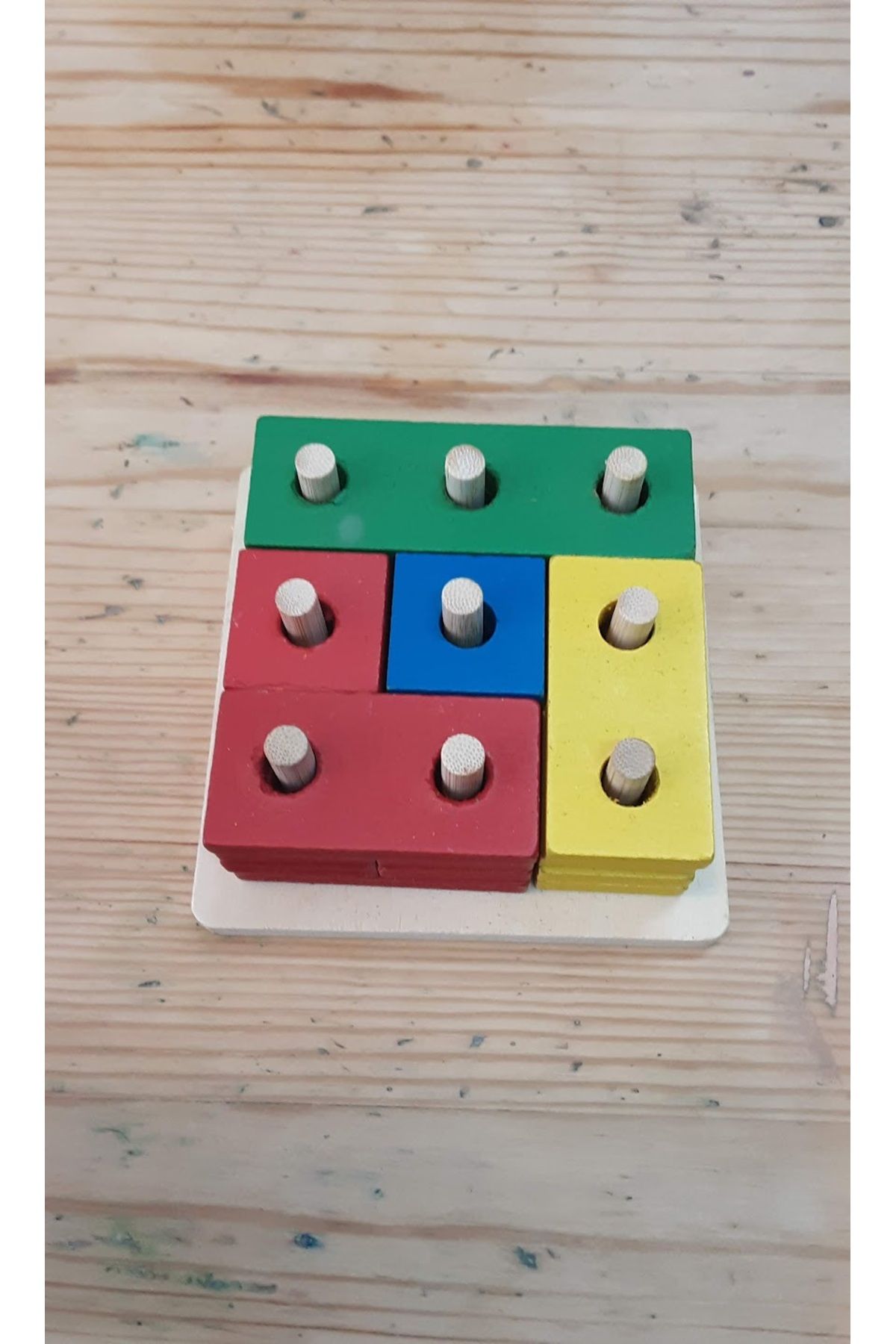 pinokyo akademi-Educational Wooden Color Block Stringing Tetris Toy 4