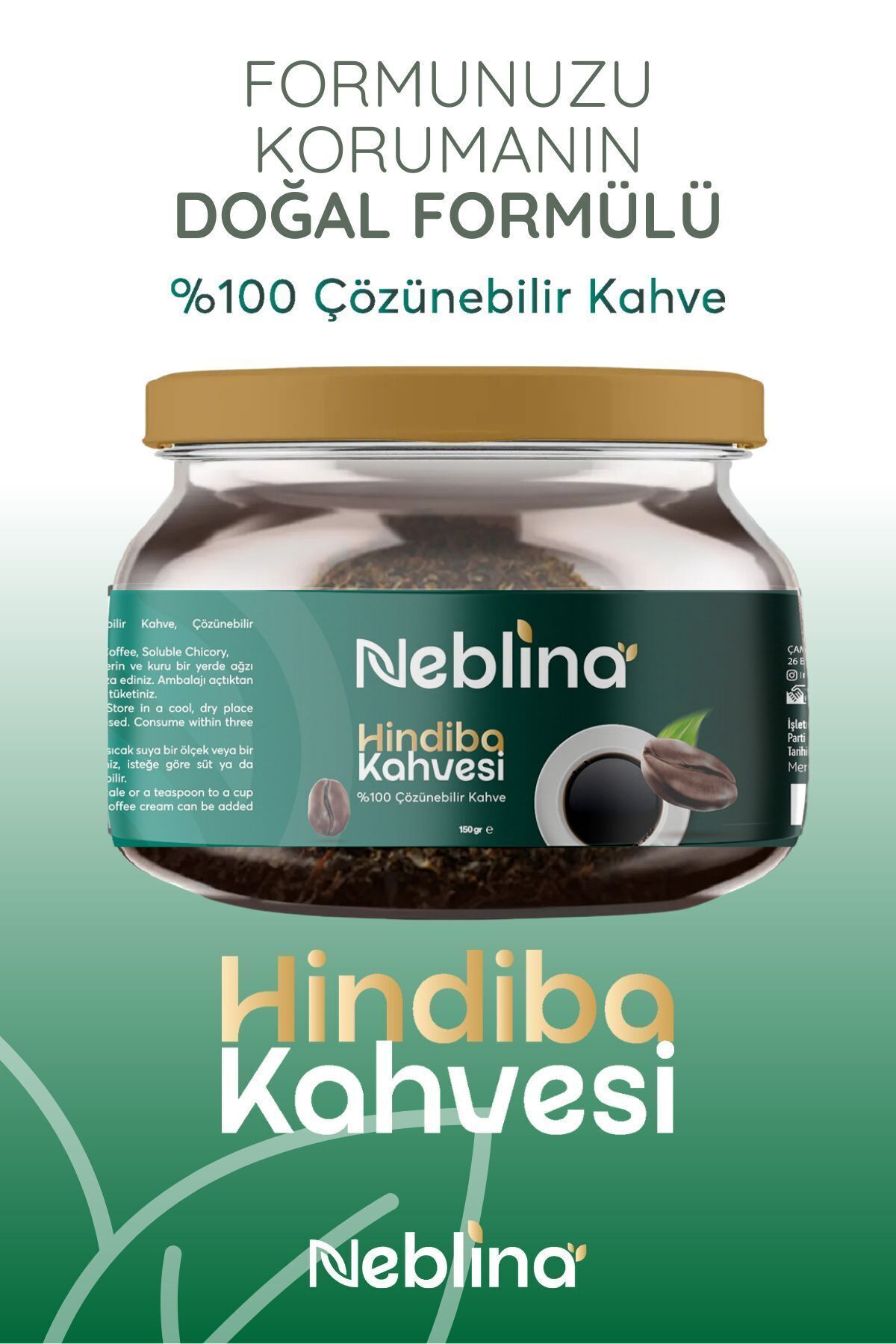 NEBLİNA Hindiba Detox Kahvesi 1 Aylık - (60 Kullanım) Net 150g