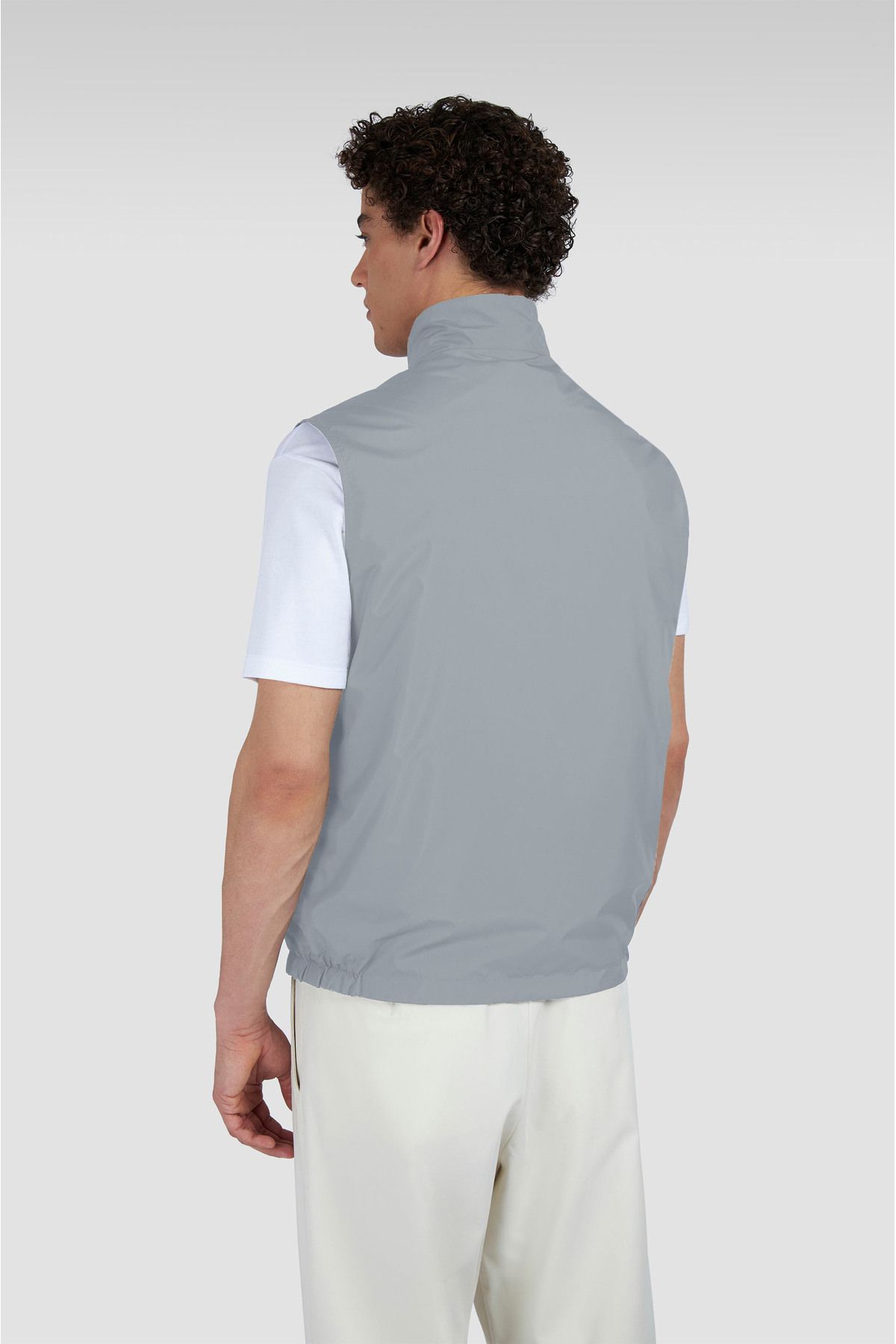 PAUL&SHARK-Men's Double-Sided Wind-Resistant Waterproof Stand-Up Collar Sleeveless Gray Vest 25412614 -325 4