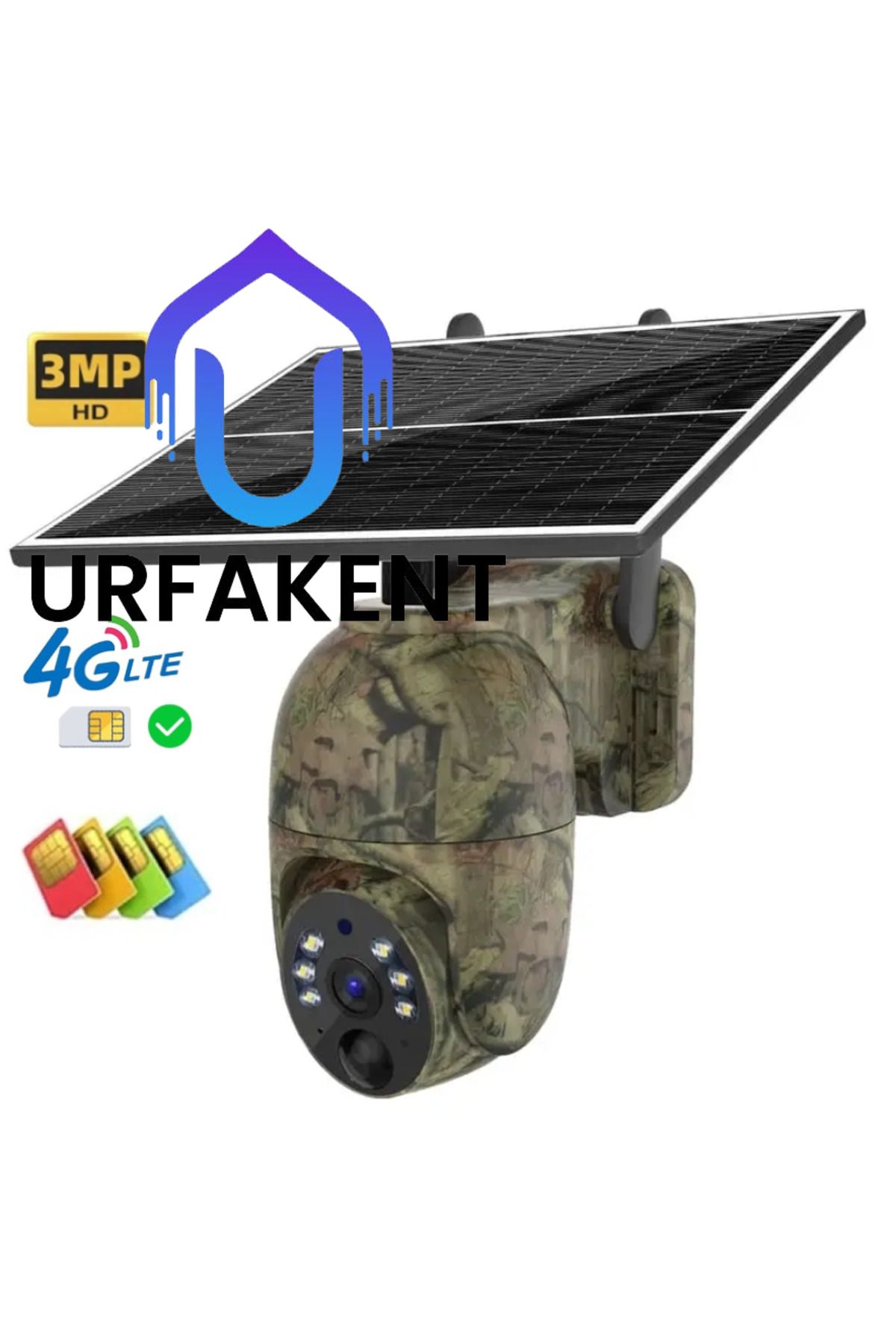 Urfakent Full HD 4G Solar Sim Kartlı Mini Kamuflaj Kamera