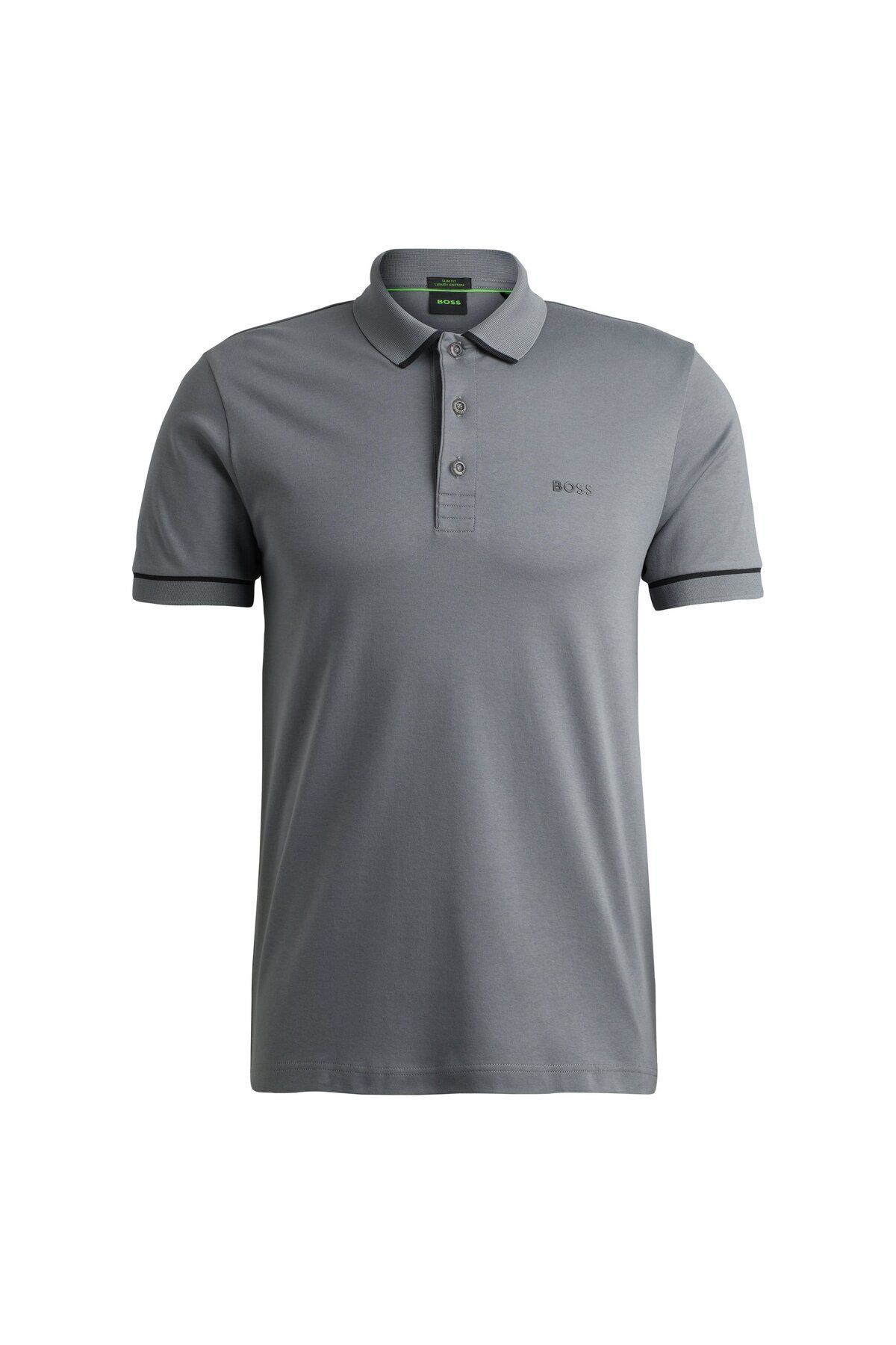 تی شرت یقه پولو نود مردانه interlok Cotton Cutt Cut Cull Collar t shirt با دکوراسیون رنگ متضاد BOSS