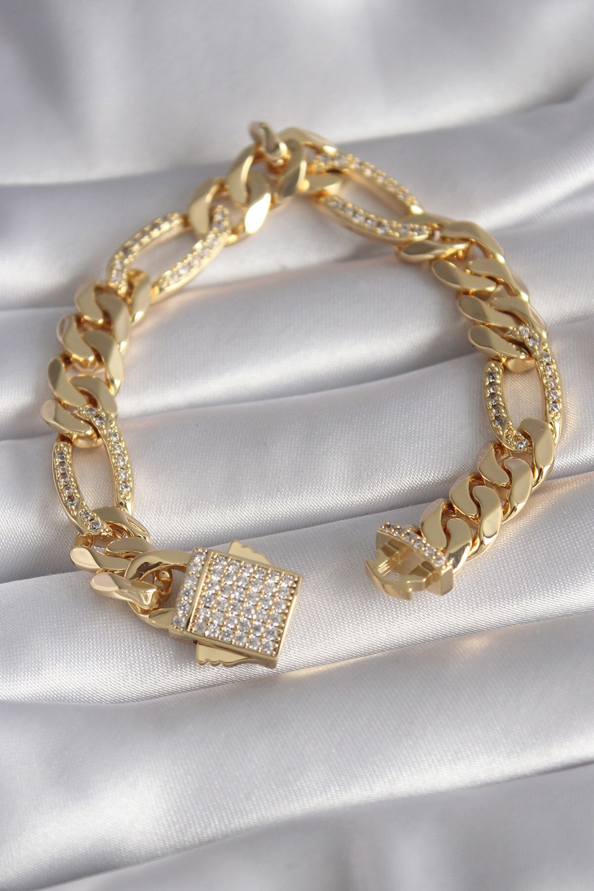 MMB Boutique Gold Renk Zirkon Taşlı Zincir VIP Exclusive Seri Gurmet Model Kadın