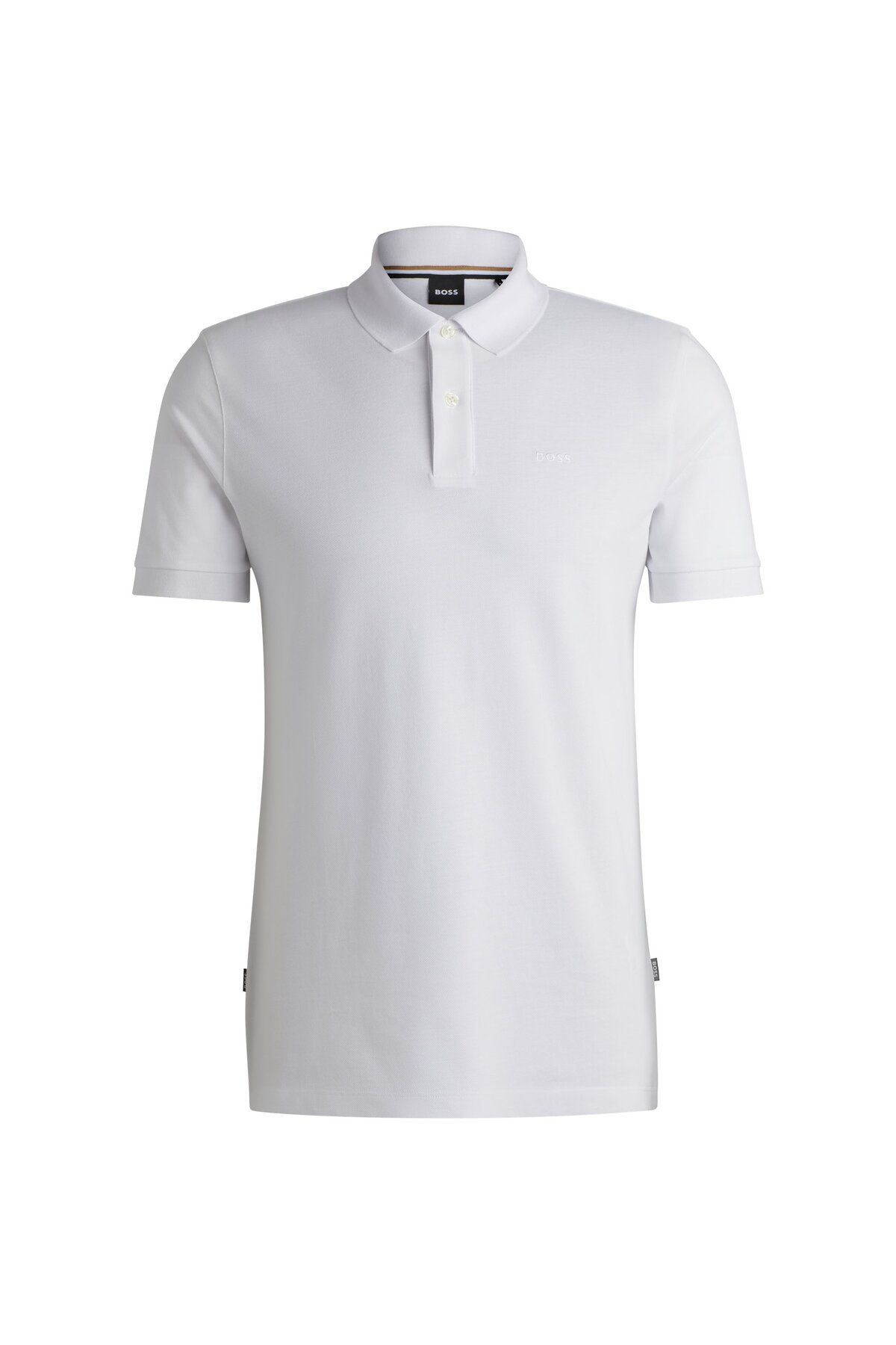 تی شرت یقه پولو سفید مردانه آرم پنبه ارگانیک گل دوزی شده چوگان yaka t shirt BOSS