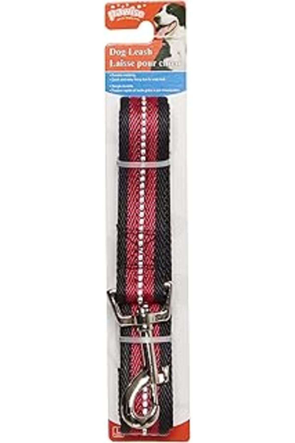 Epatim-Pawise Red Nylon Dog Walker Collar with Reflector 1.2 Mt 1