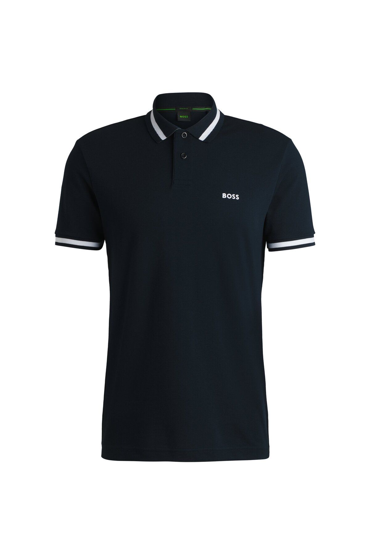 تی شرت یقه پولو آبی مردانه پنبه ، کنتراست مفصل چوگان yaka t shirt BOSS