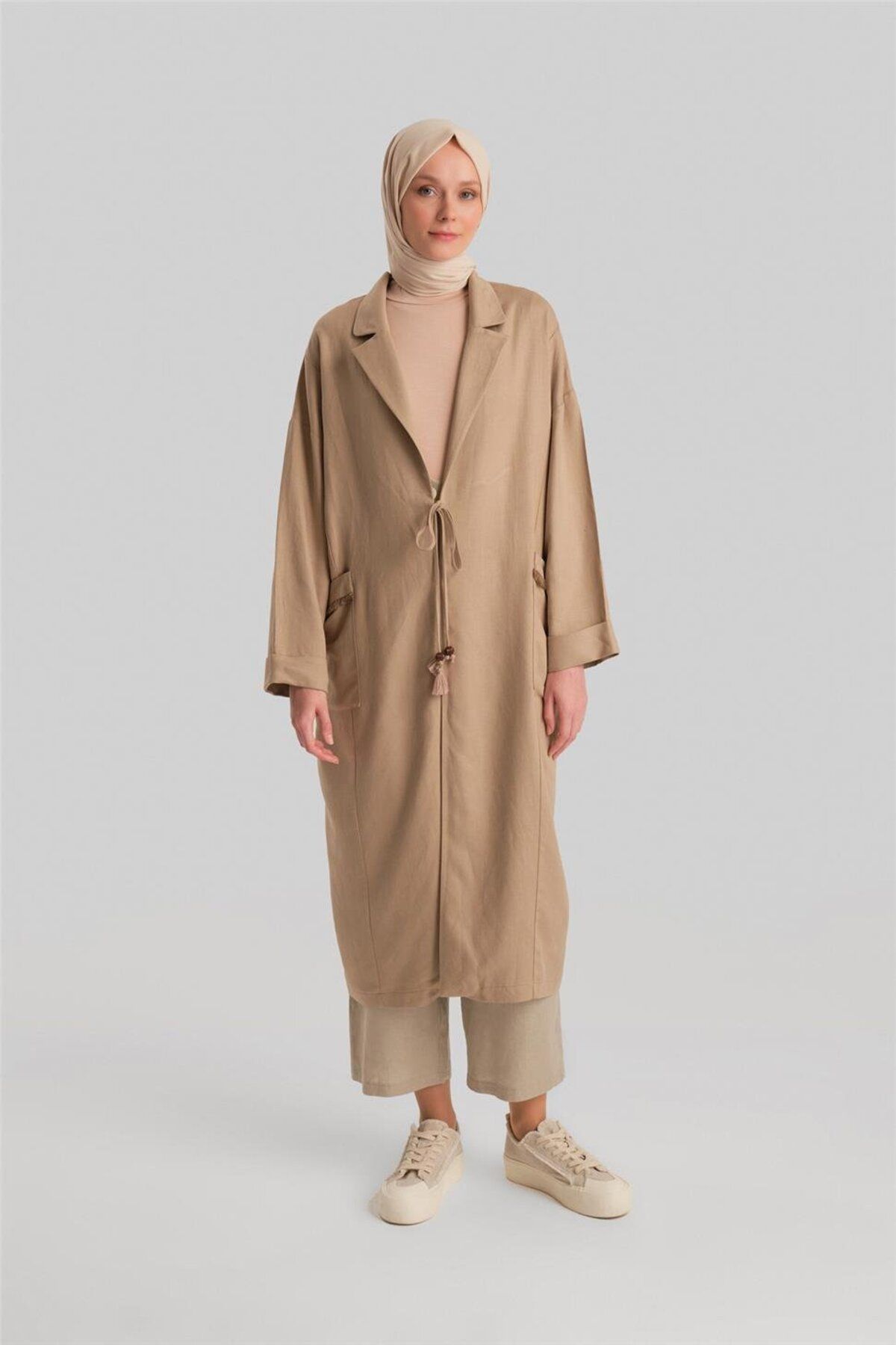 Armine-Viscose Beige with Tassel Pocket - 24Y5513 2
