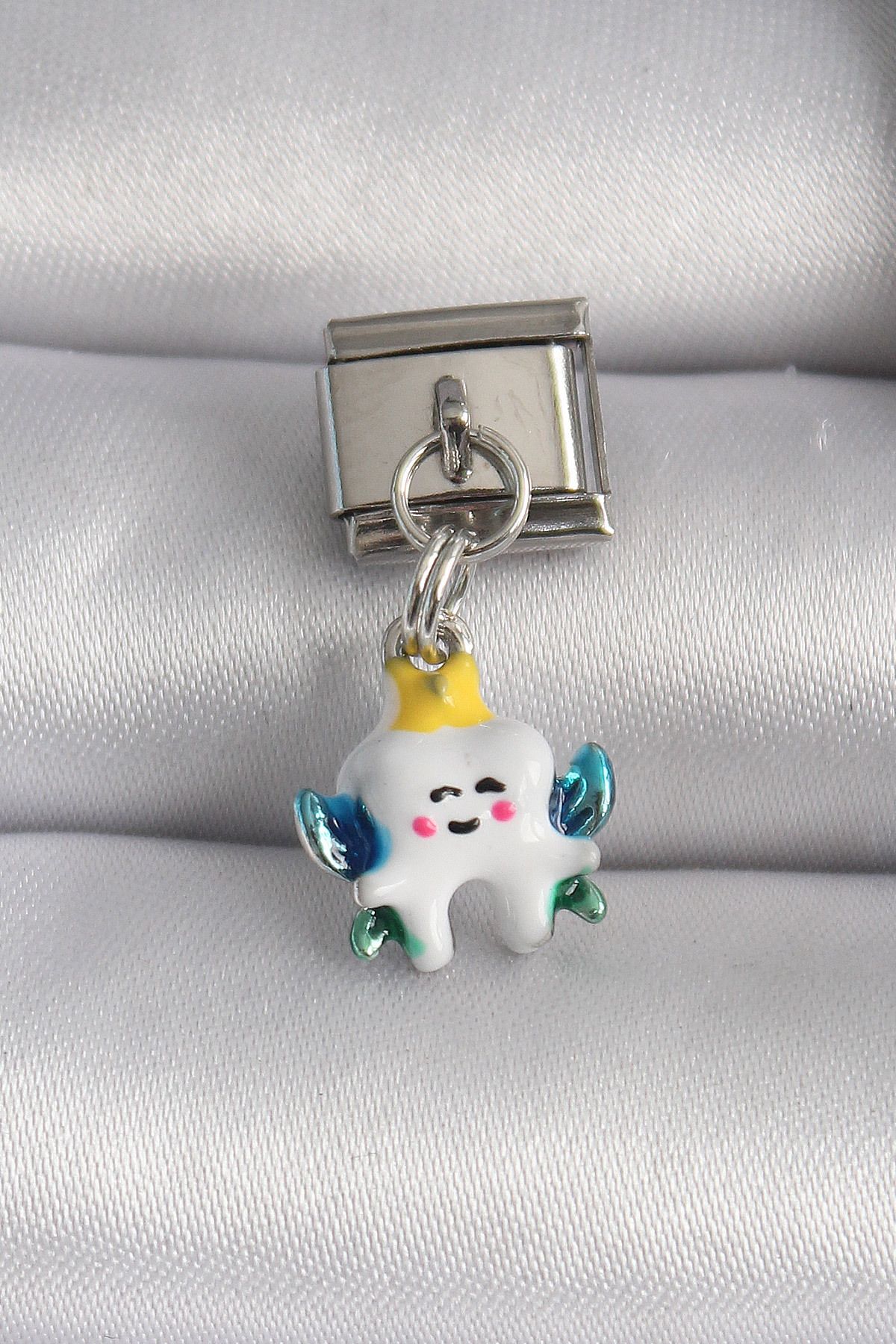 modadamoda-316L Steel Silver Color Tooth Model Nomination Charm 1