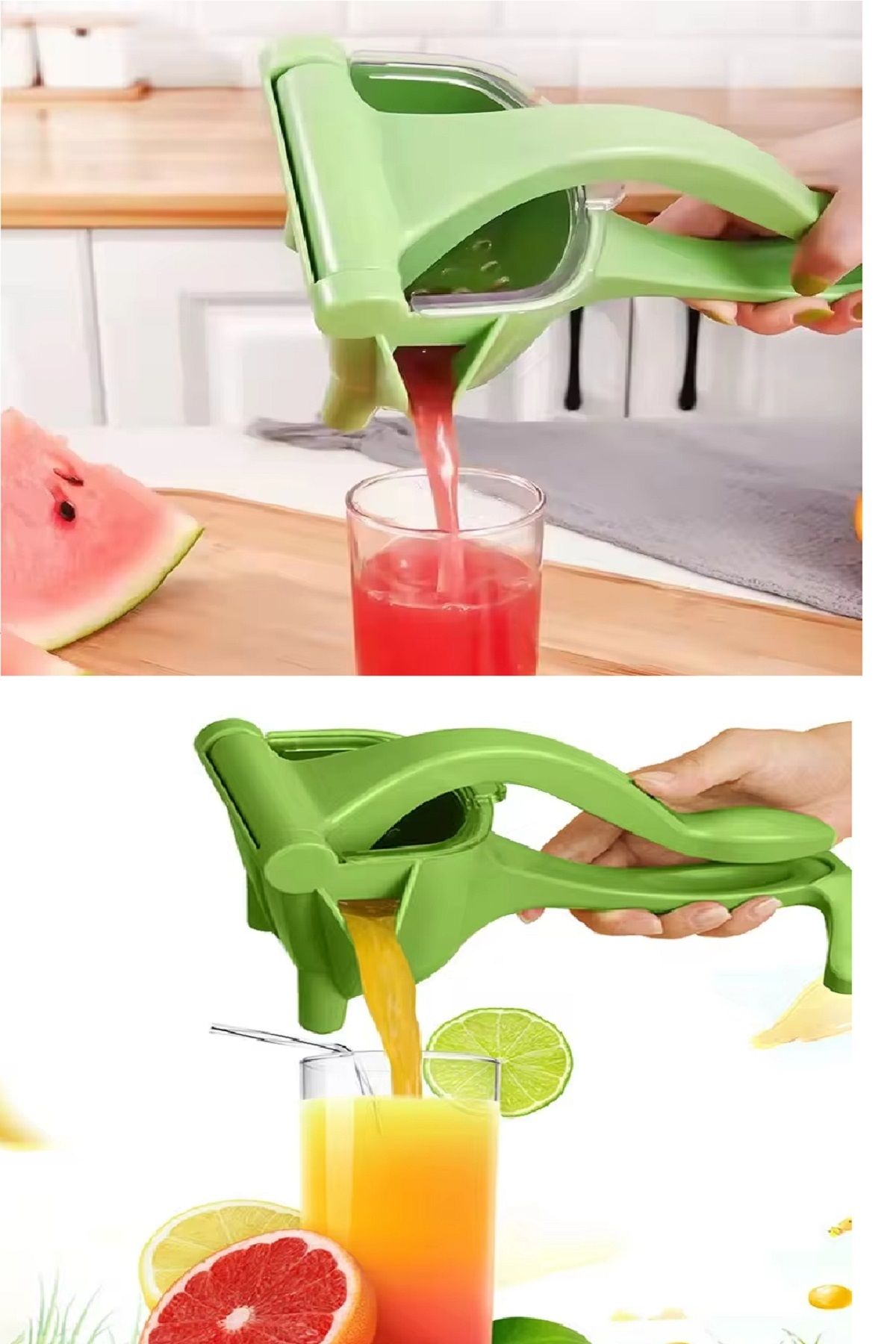 Albayrak Manuel Plastik Meyve Portakal Karpuz Limon Sıkacağı Kollu Sebze Suyu Sıkma Limonata Aparatı Aleti