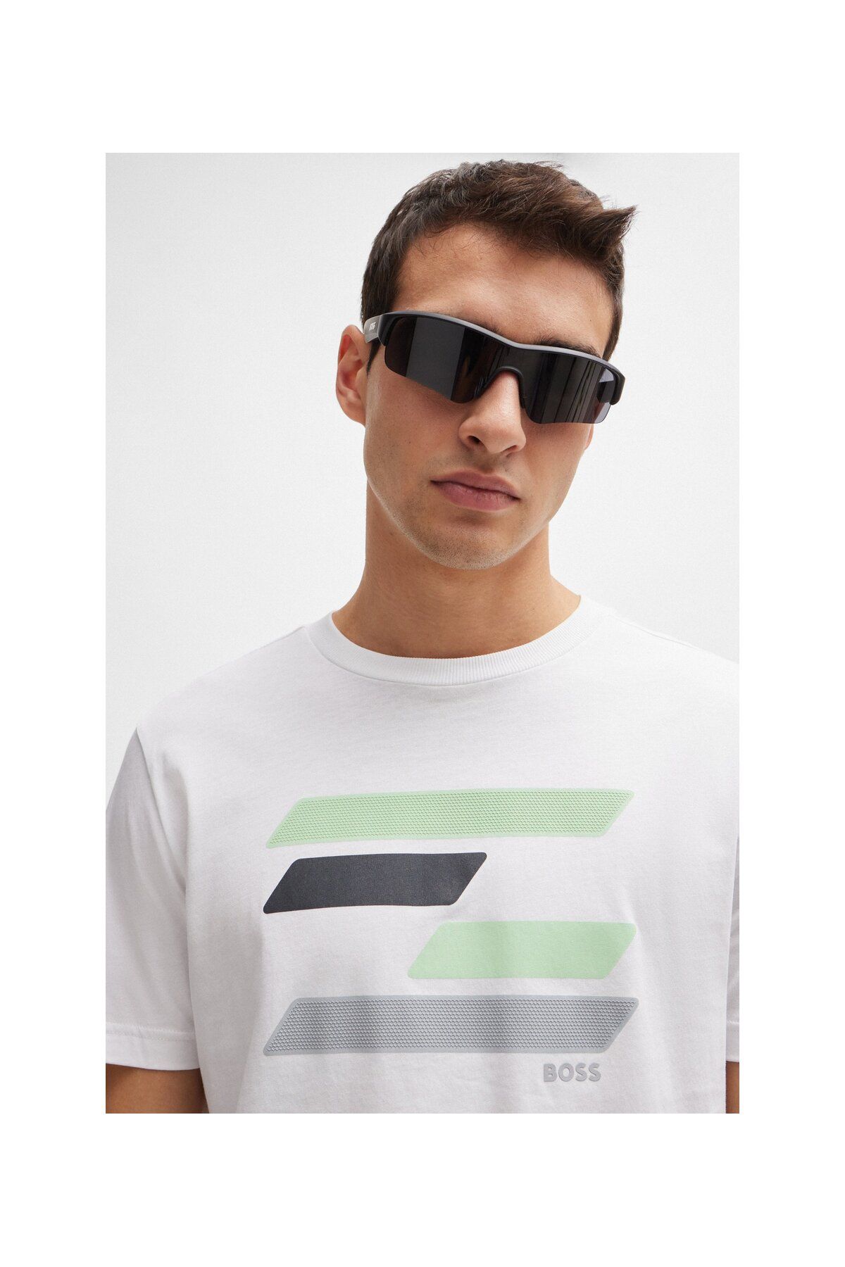 تی شرت سفید مردانه پارچه پنبه ای با الگوی T Shirt BOSS