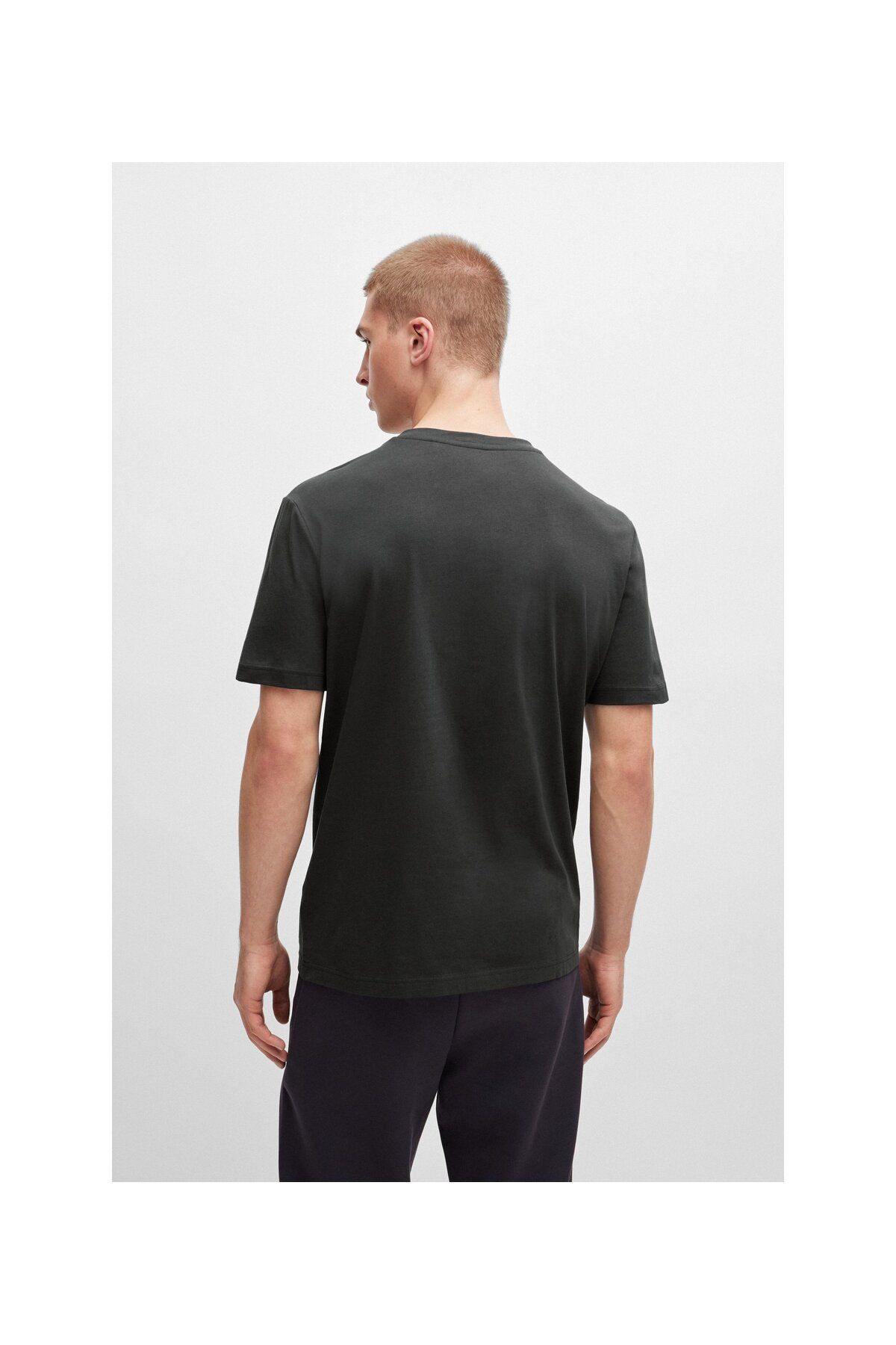 تی شرت خاکستری مردانه پنبه برش معمولی T Shirt BOSS