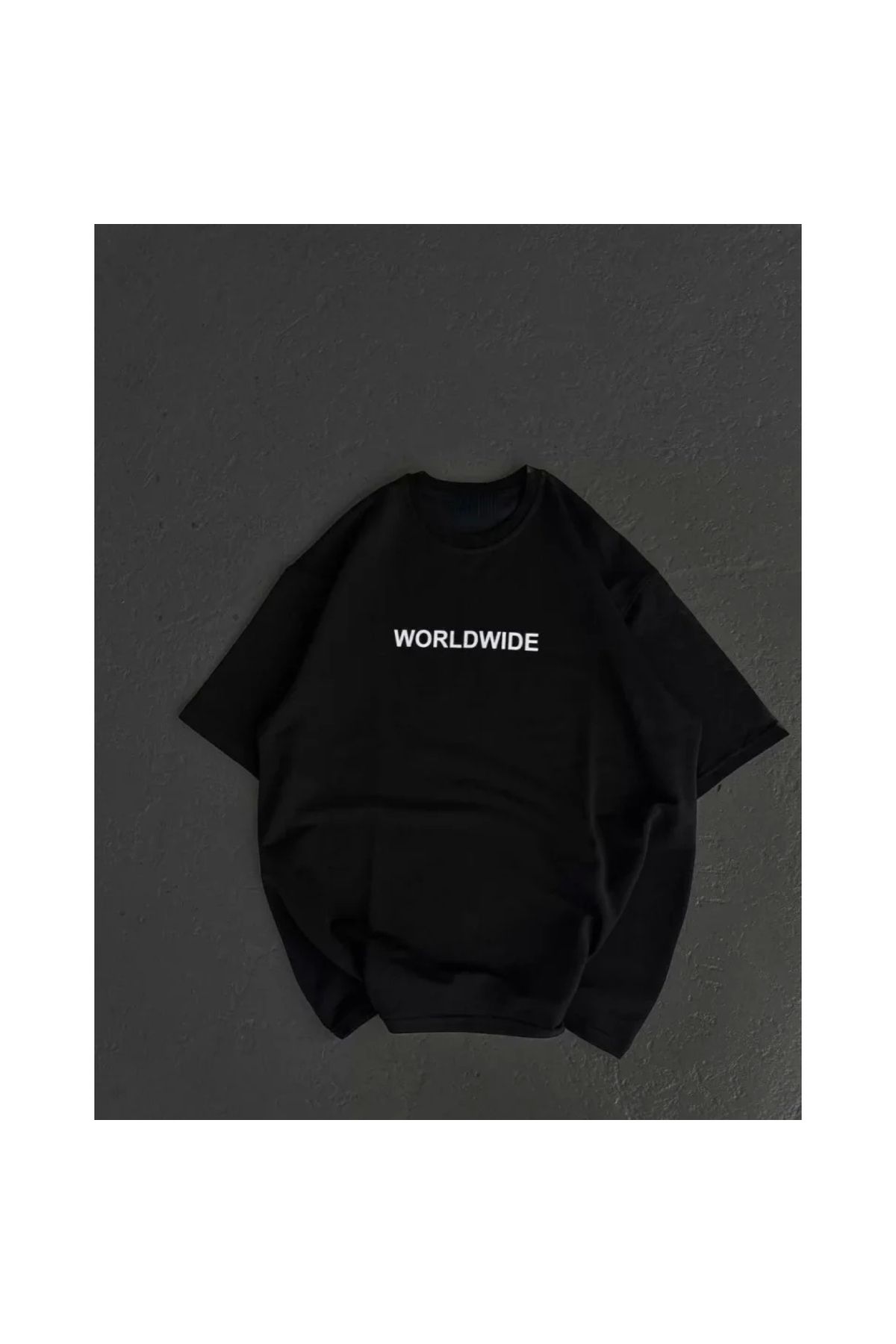 Narnuga Unisex Bisiklet Yaka Baskılı Oversize TShirt