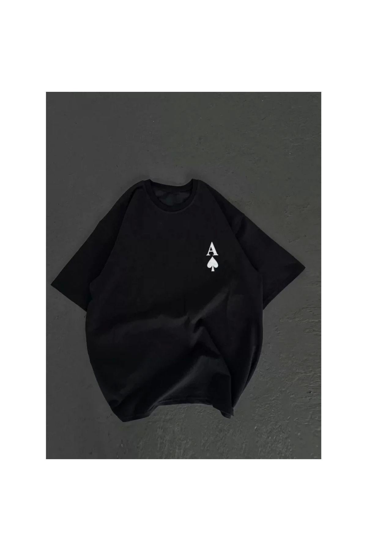 Narnuga Unisex Bisiklet Yaka Baskılı Oversize TShirt