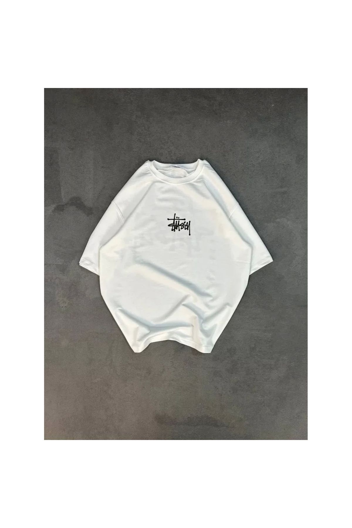 Narnuga Unisex Bisiklet Yaka Baskılı Oversize TShirt