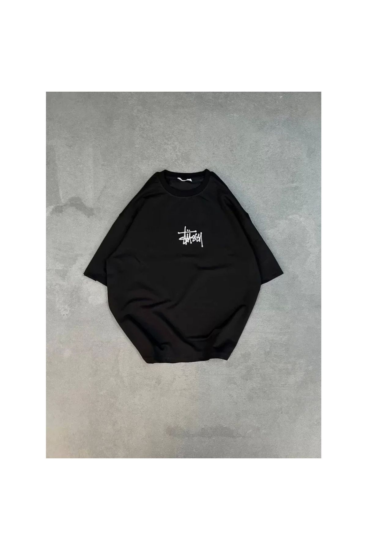 Narnuga Unisex Bisiklet Yaka Baskılı Oversize TShirt